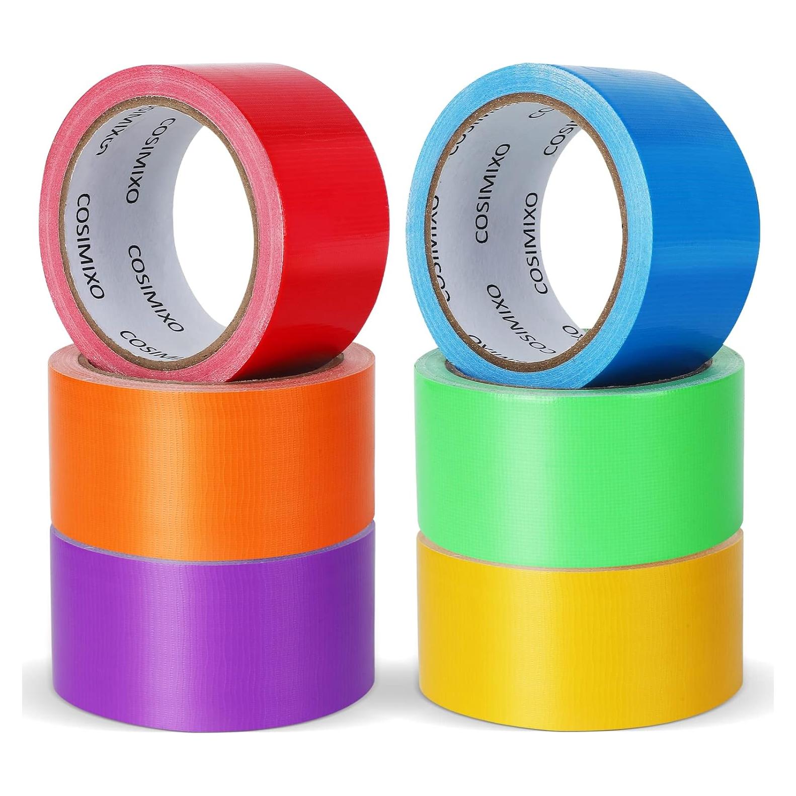 COSIMIXO Paquete de 6 Cintas Adhesivas Arcoíris 5 cm x 13.7 m