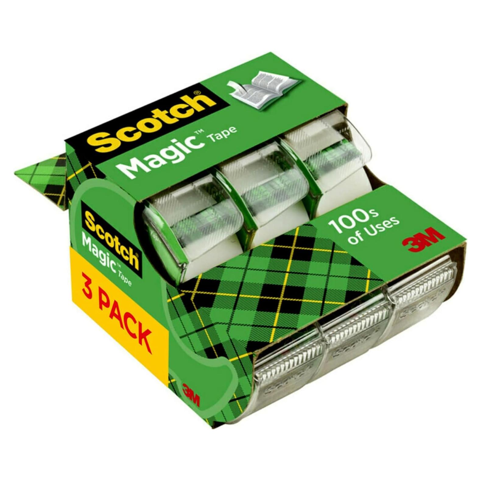 Cinta Mágica Scotch 3 Rollos con Dispensador 1,91 cm x 762 cm