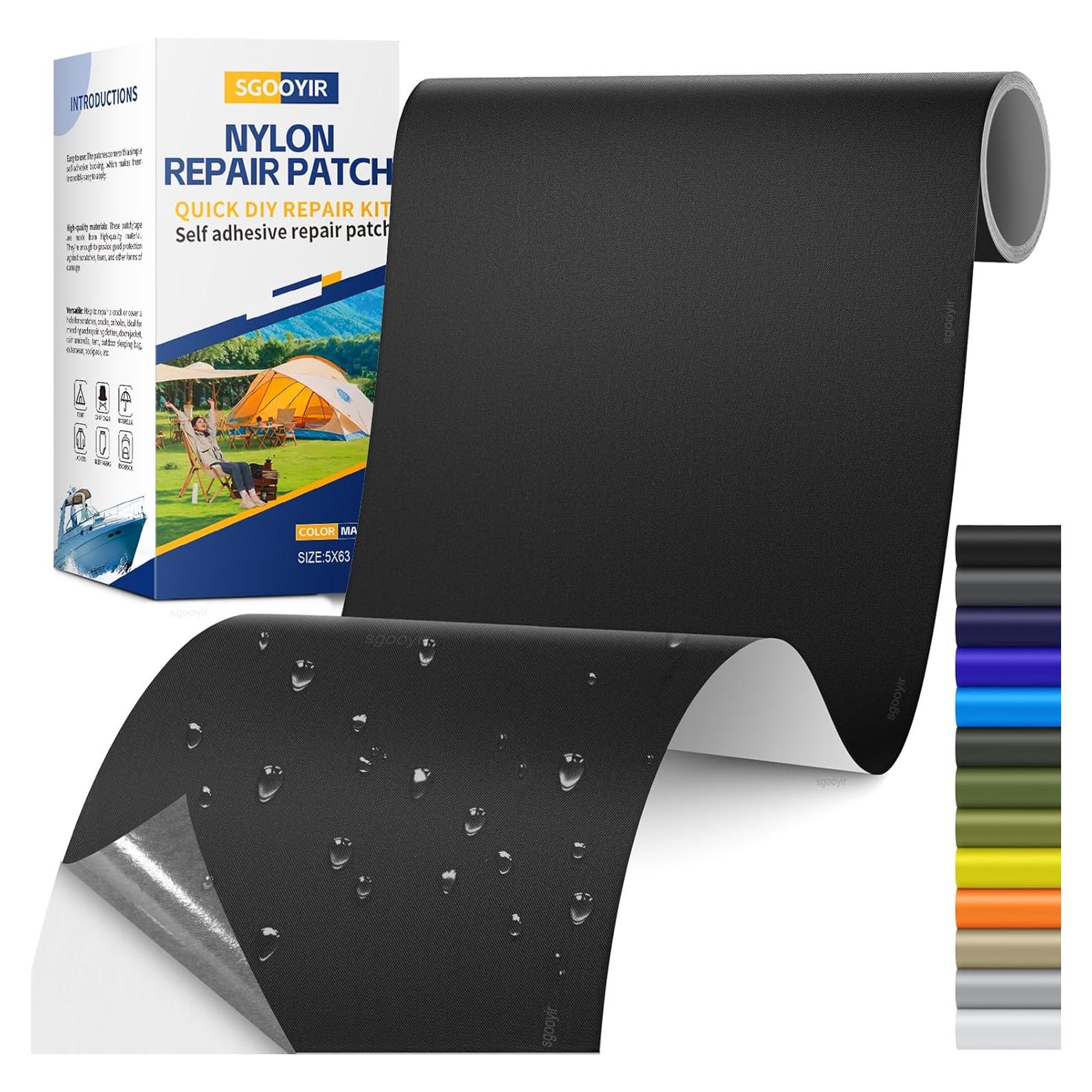 Parche de reparación autoadhesivo Sgooyir 15x160 cm negro