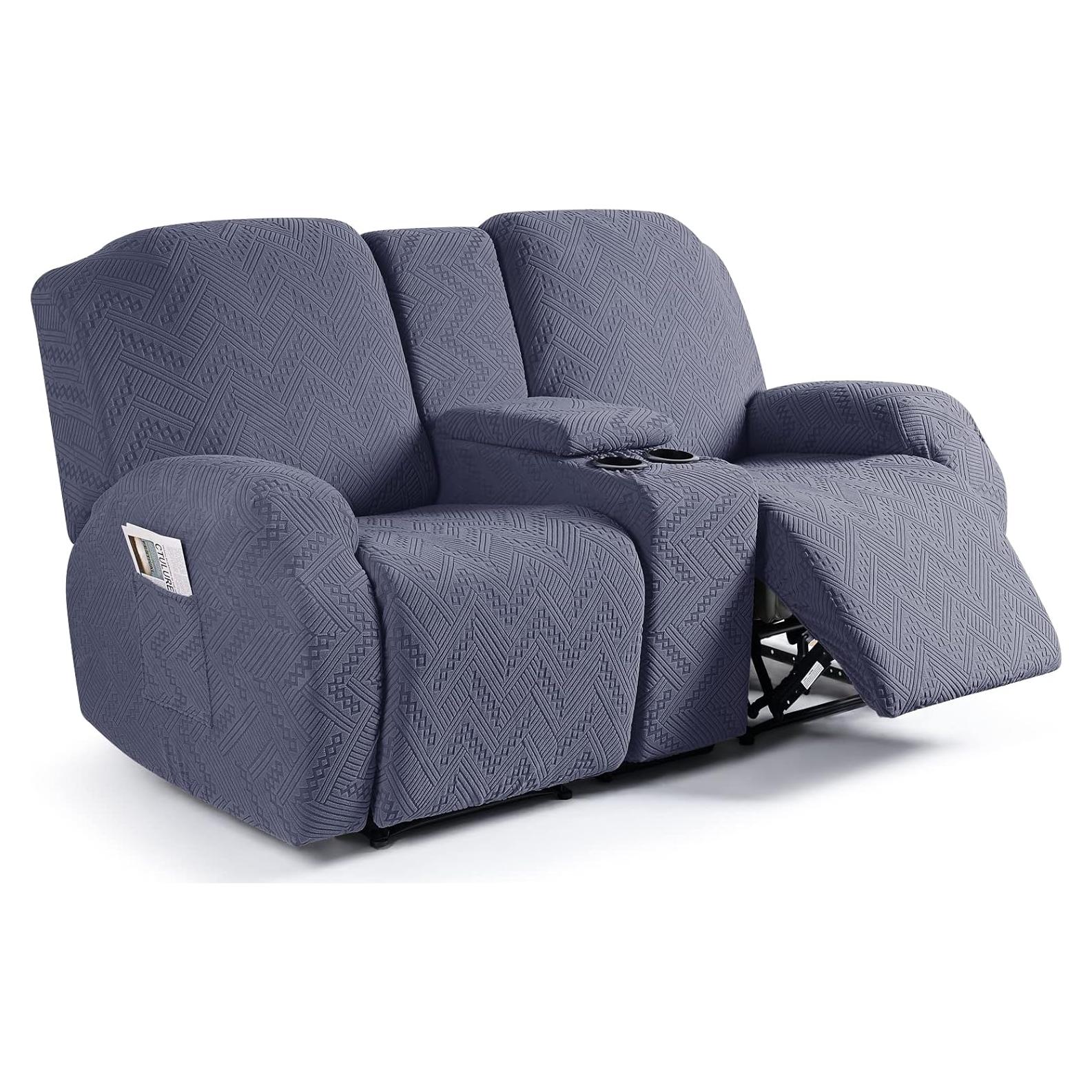 Cubierta de Loveseat Reclinable Ruaozz 2 Asientos Gris