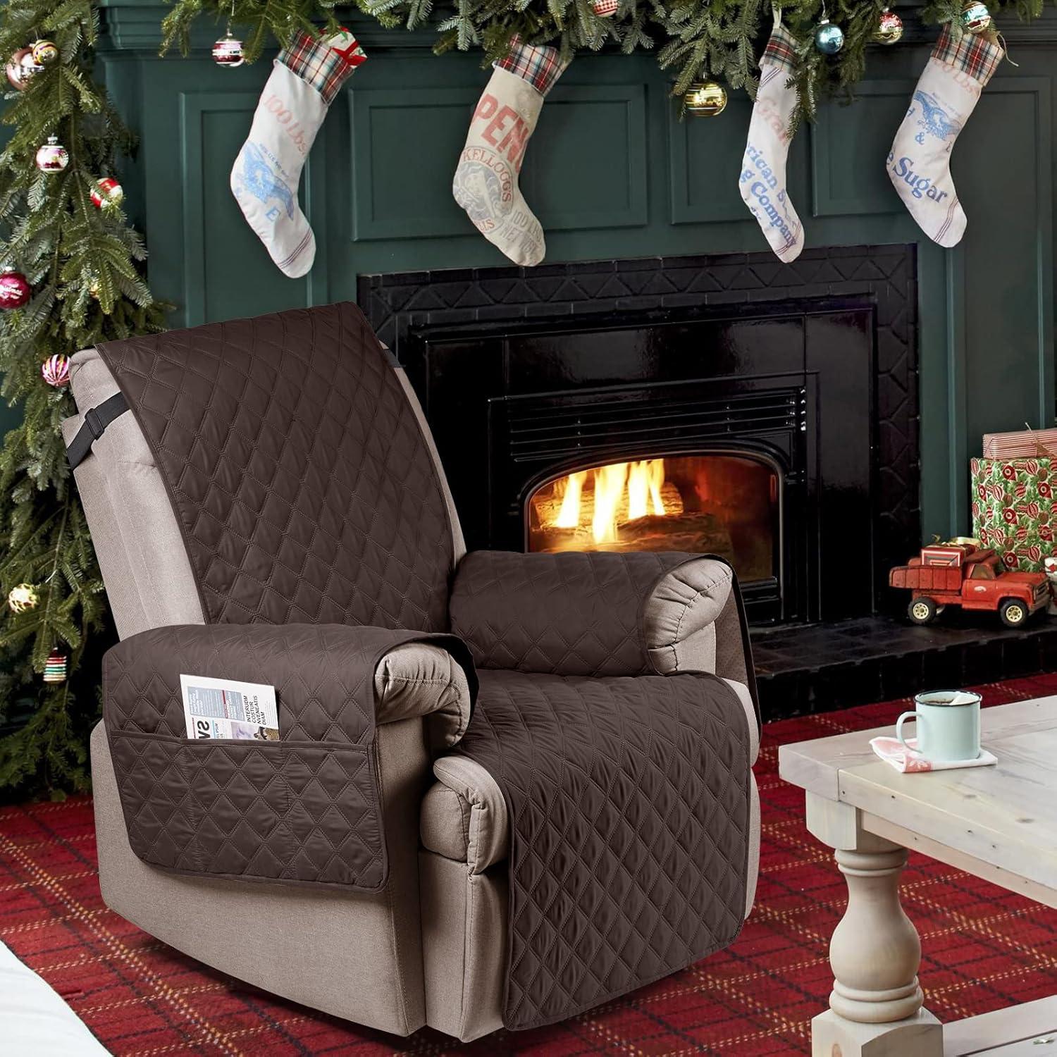 Funda Sillón Reclinable Ruaozz Impermeable 58 cm Chocolate