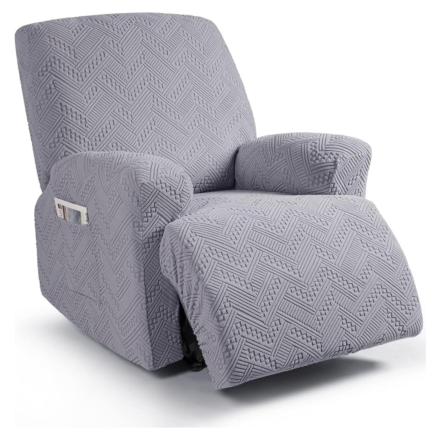 Cubierta de Sofá Reclinable Ruaozz 1 Plaza Gris Claro