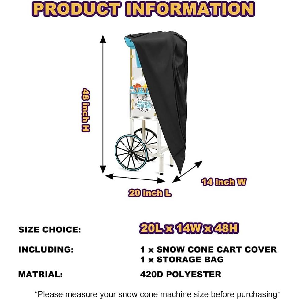 Cubierta Impermeable para Máquina de Hielo Raspado 122x36x122cm