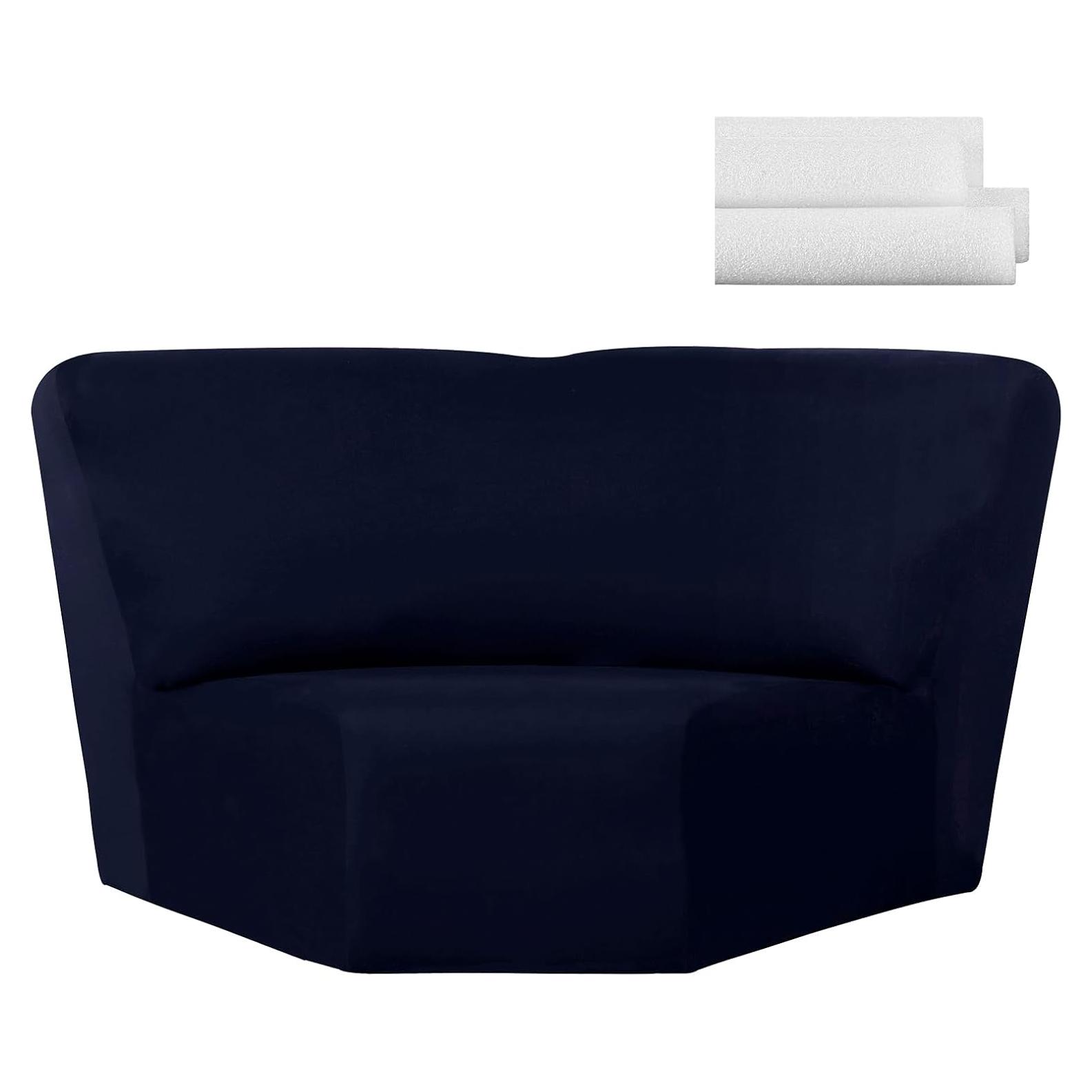 Funda Sofá Esquinera Weysat Navy Seda de Leche Antideslizante
