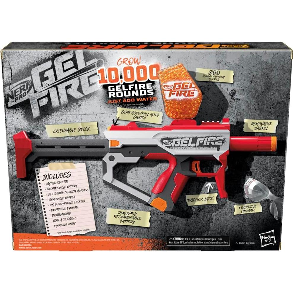 Nerf Pro Gelfire Mythic Blaster Automático 10,000 Balas