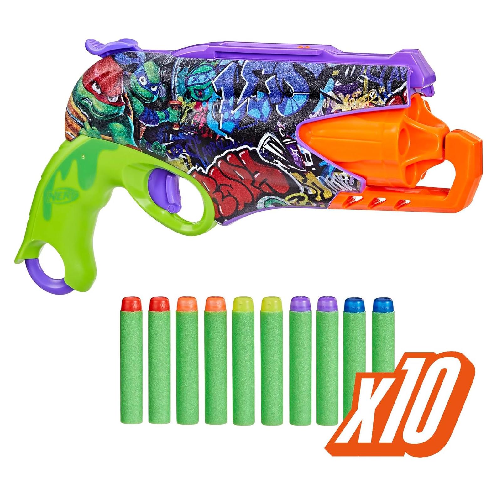 Blaster Nerf Tortugas Ninja Adolescente con 10 Dardos Elite