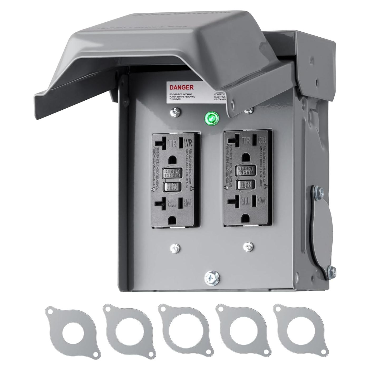 Caja de Salida Eléctrica Exterior Dewenwils 20 AMP GFCI