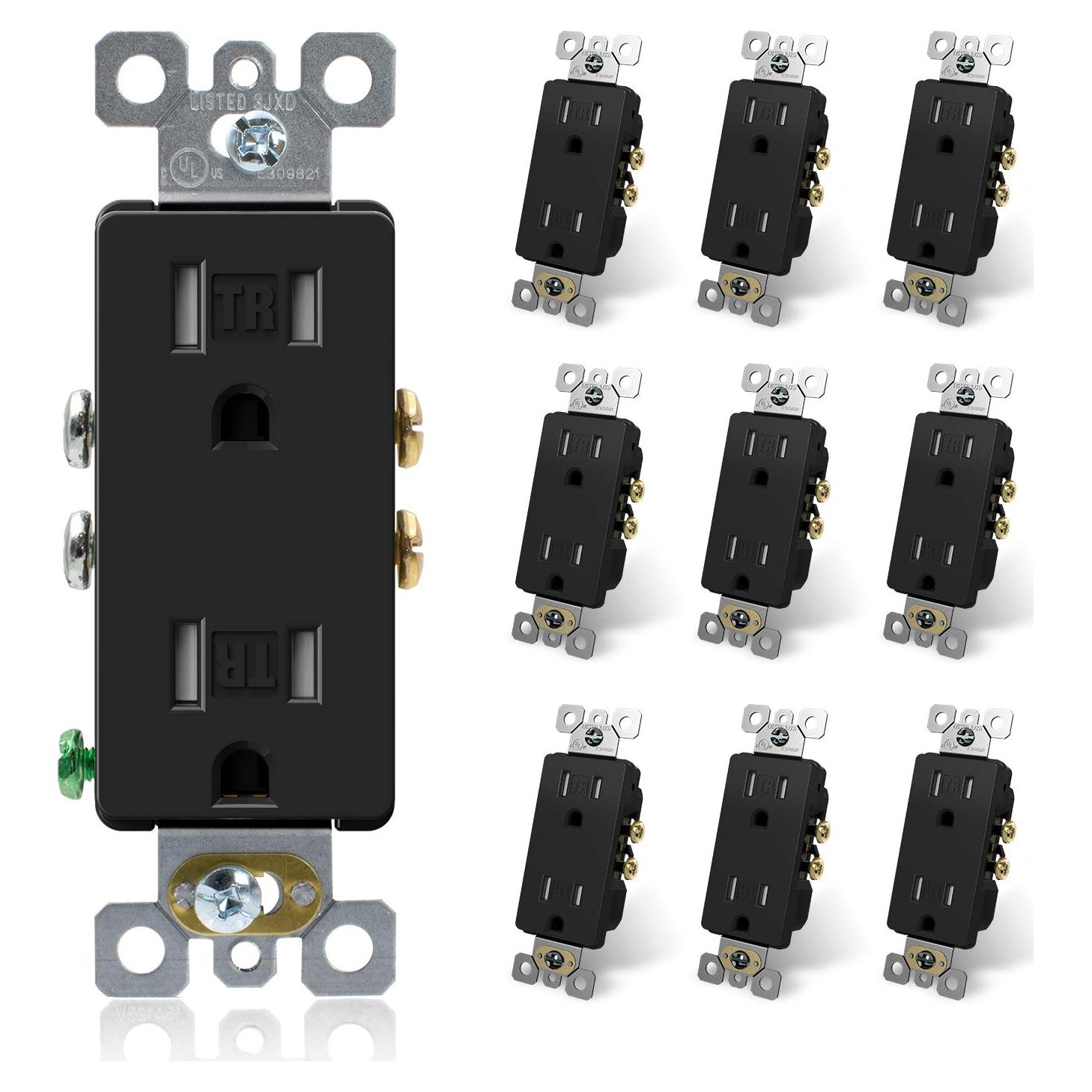 Toma de Corriente de Pared ELEGRP 15A Autoconectante 10 Unidades