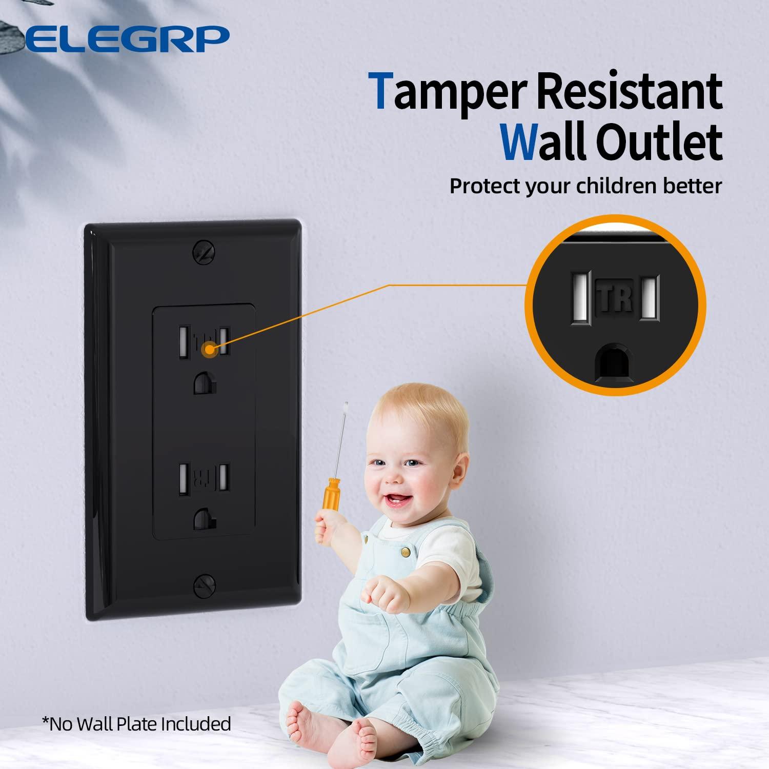 Toma de Corriente de Pared ELEGRP 15A Autoconectante 10 Unidades