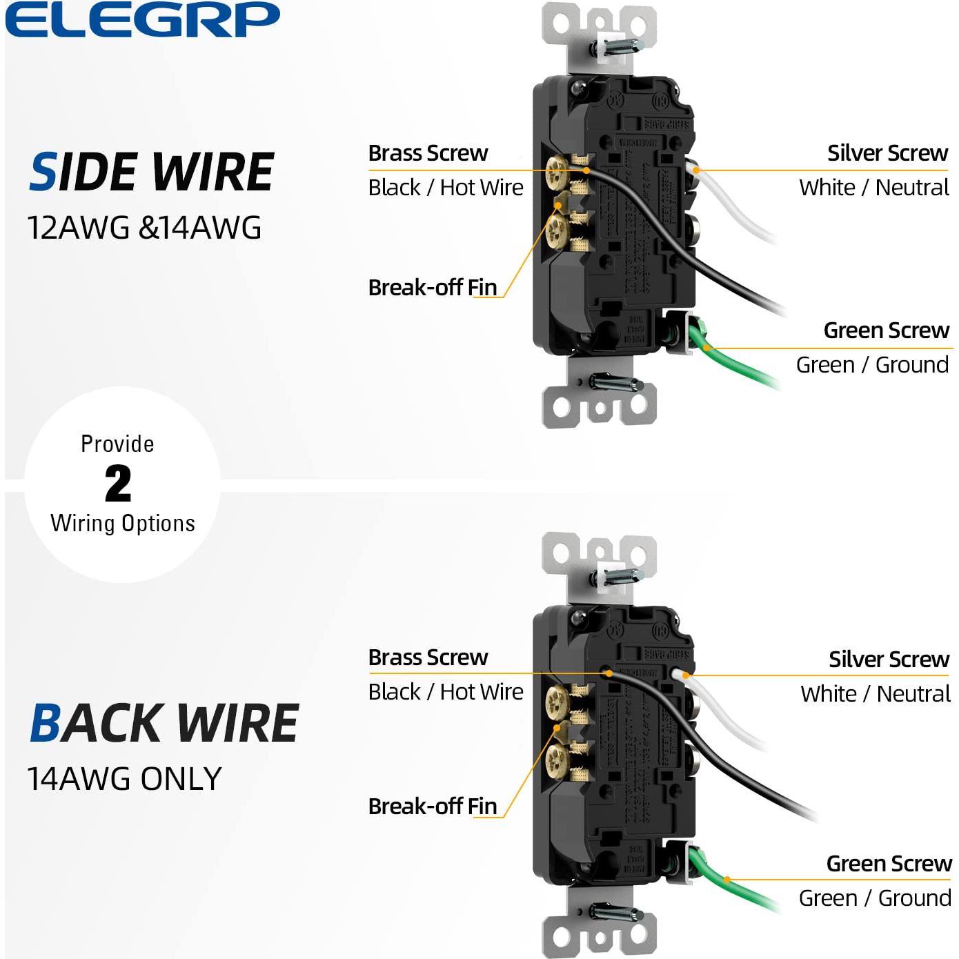 Toma de Corriente de Pared ELEGRP 15A Autoconectante 10 Unidades