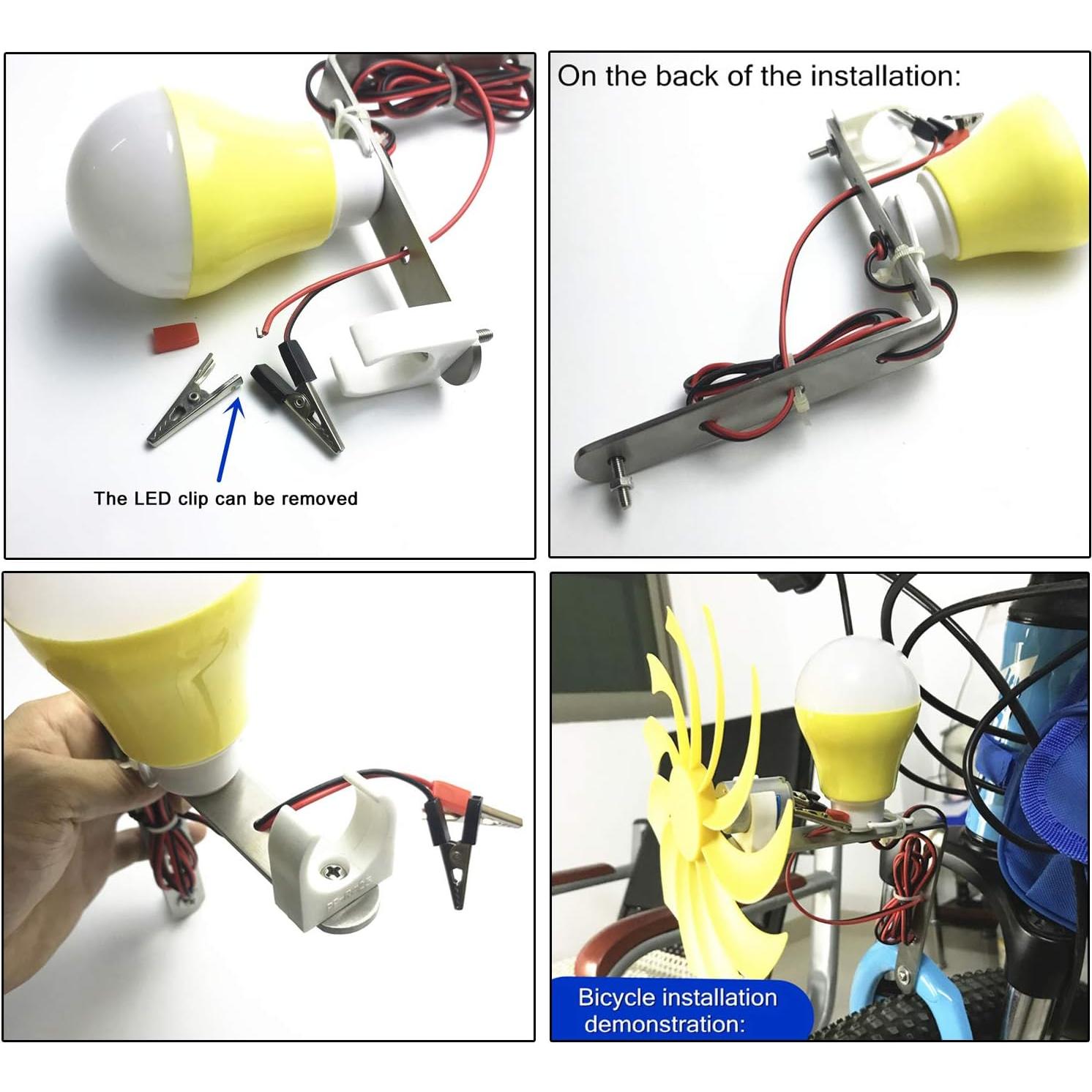 Generador Eólico QINIZX Kit DIY Luz LED 5V 5W
