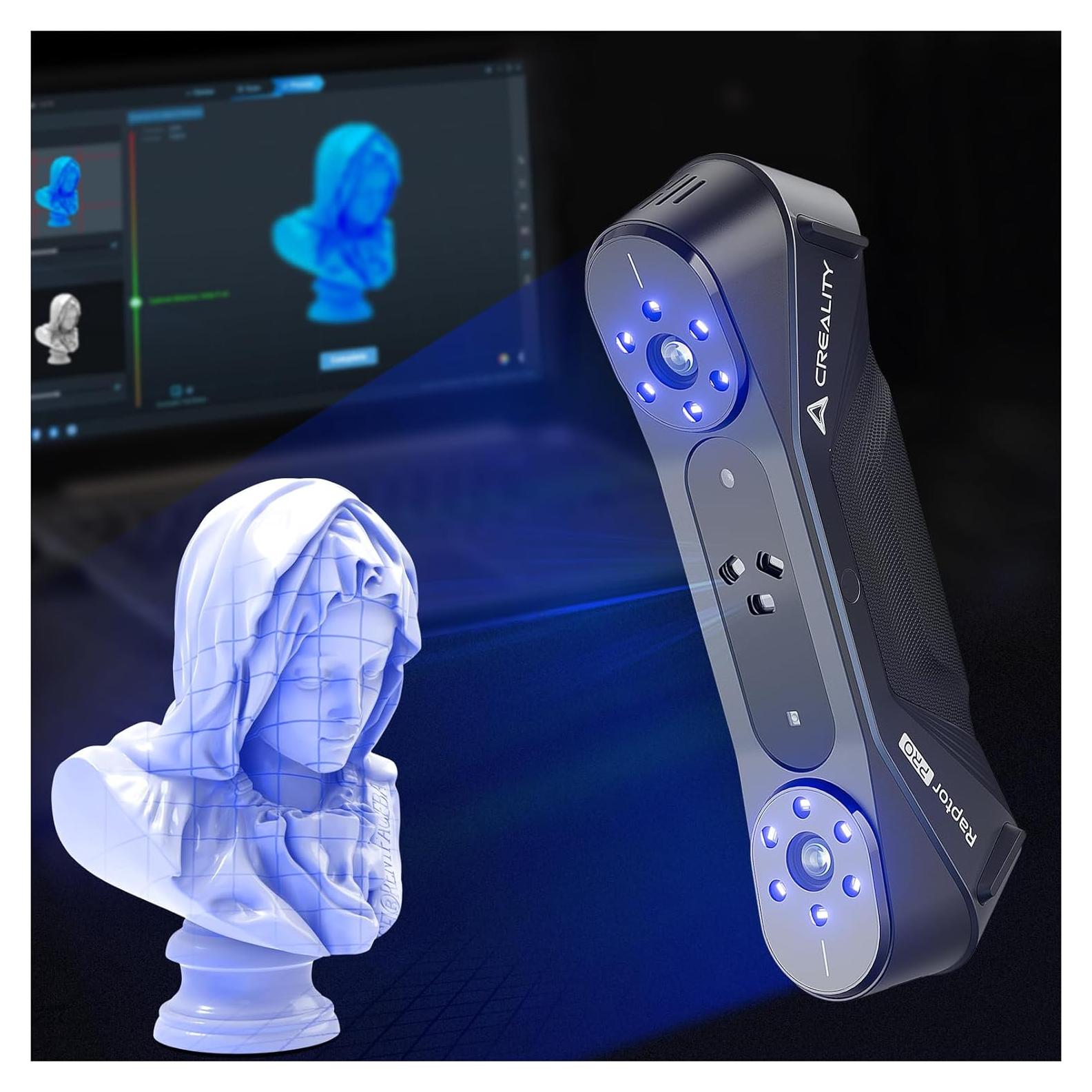 Escáner 3D Creality Raptor Pro, Precisión 0.02mm, Inalámbrico