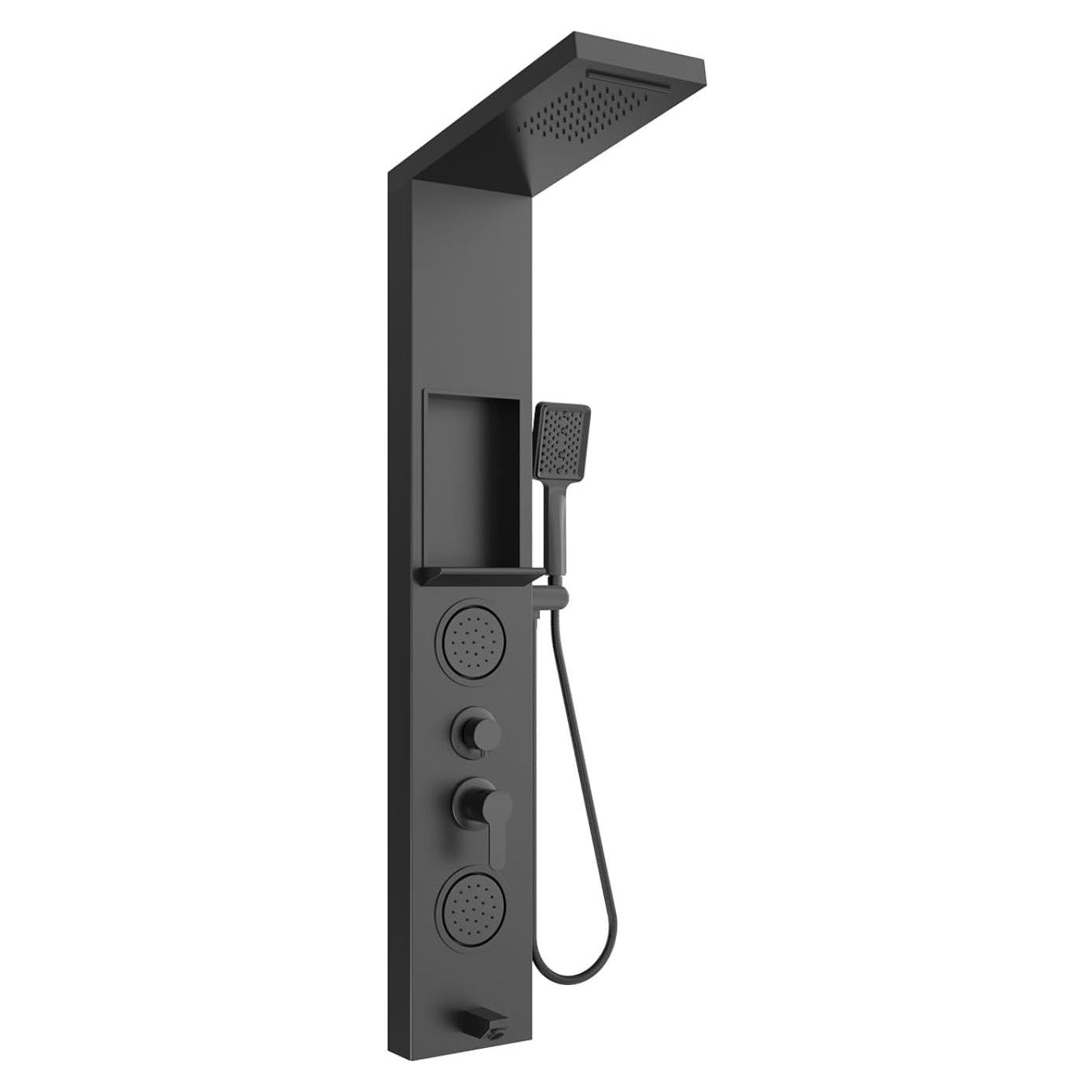 Panel de Ducha ELLO&ALLO Acero Inoxidable Negro 134,62 cm