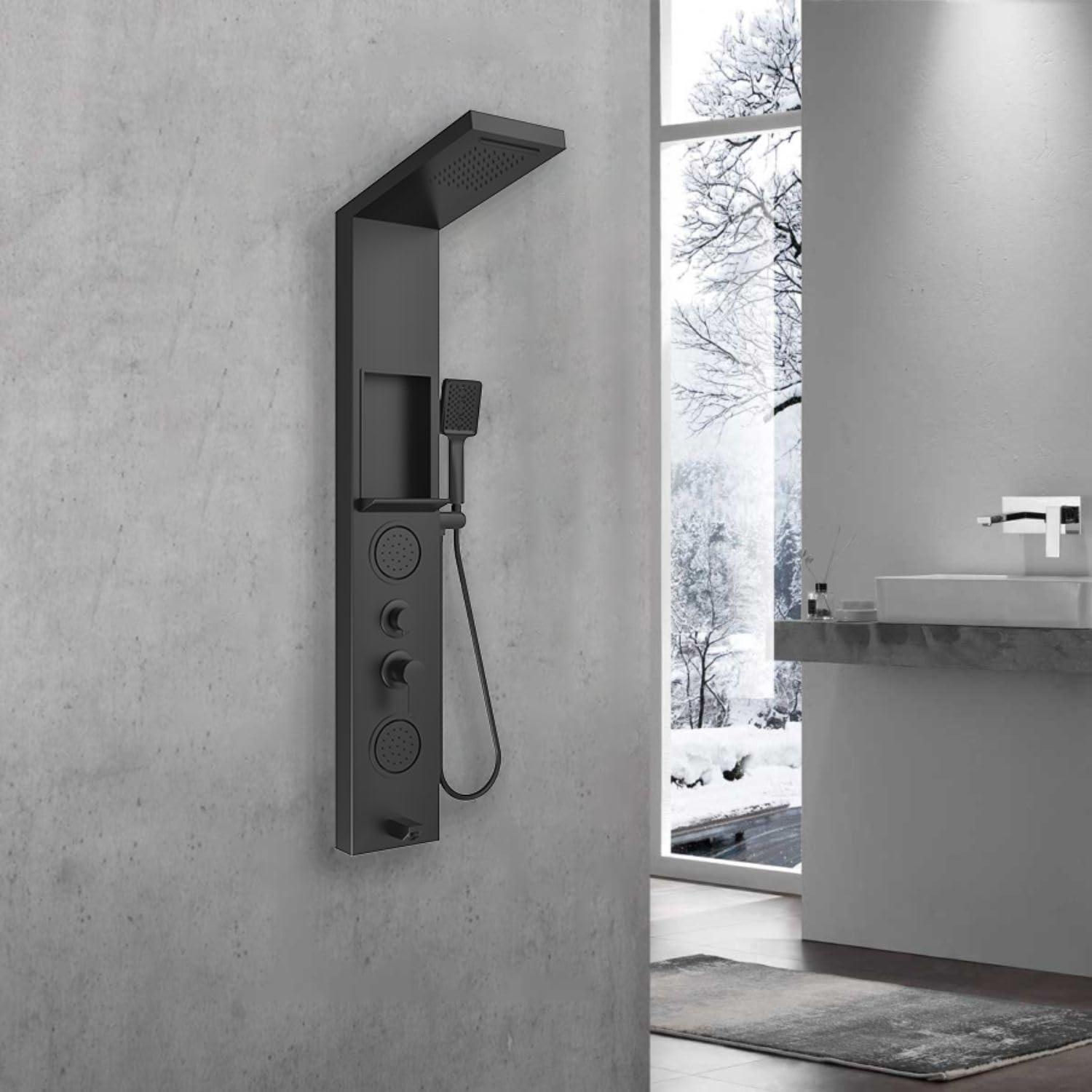 Panel de Ducha ELLO&ALLO Acero Inoxidable Negro 134,62 cm