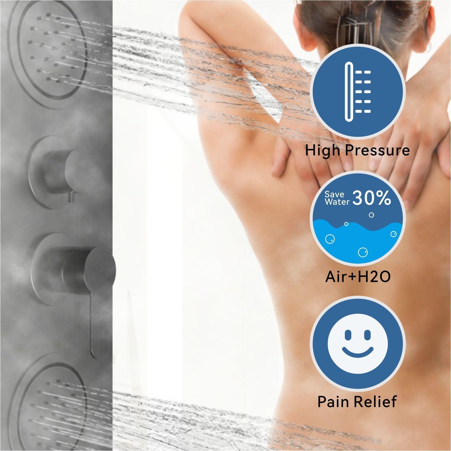 Panel de Ducha ELLO&ALLO Acero Inoxidable Negro 134,62 cm