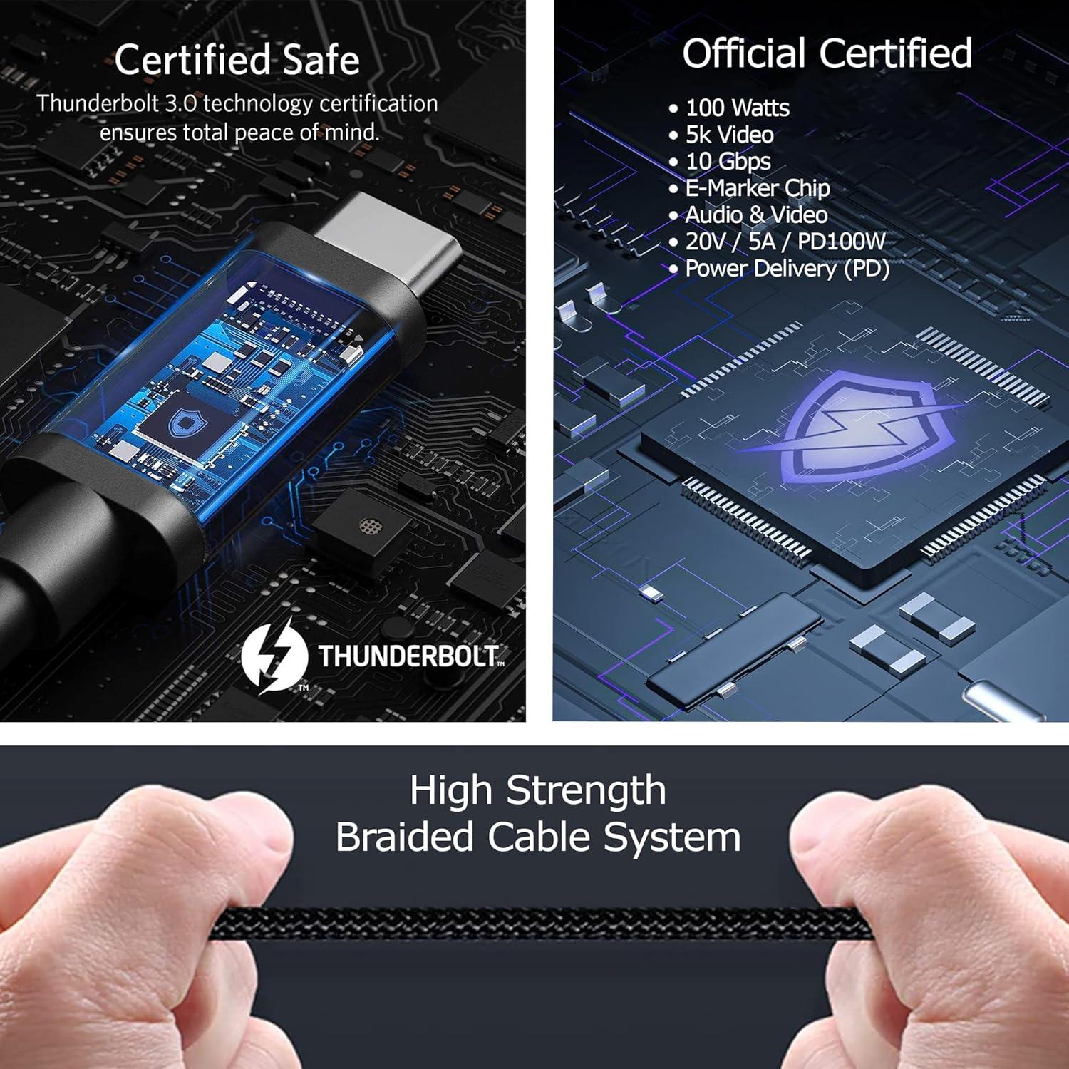 Cable USB-C 100W TEK STYZ 1.83m 8K HDMI Thunderbolt 3/4