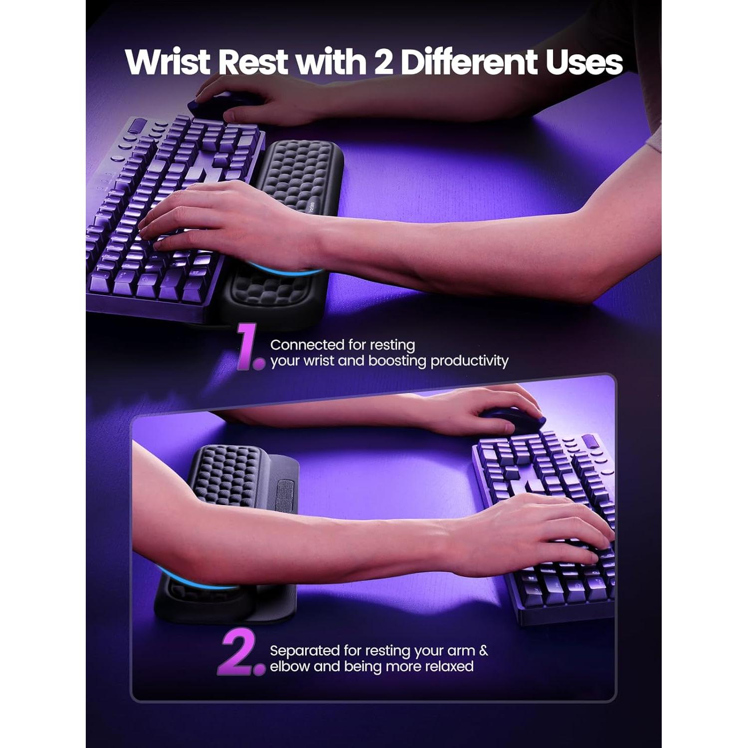 Reposamuñecas Vaydeer Ergonómico para Teclado Mecánico Negro