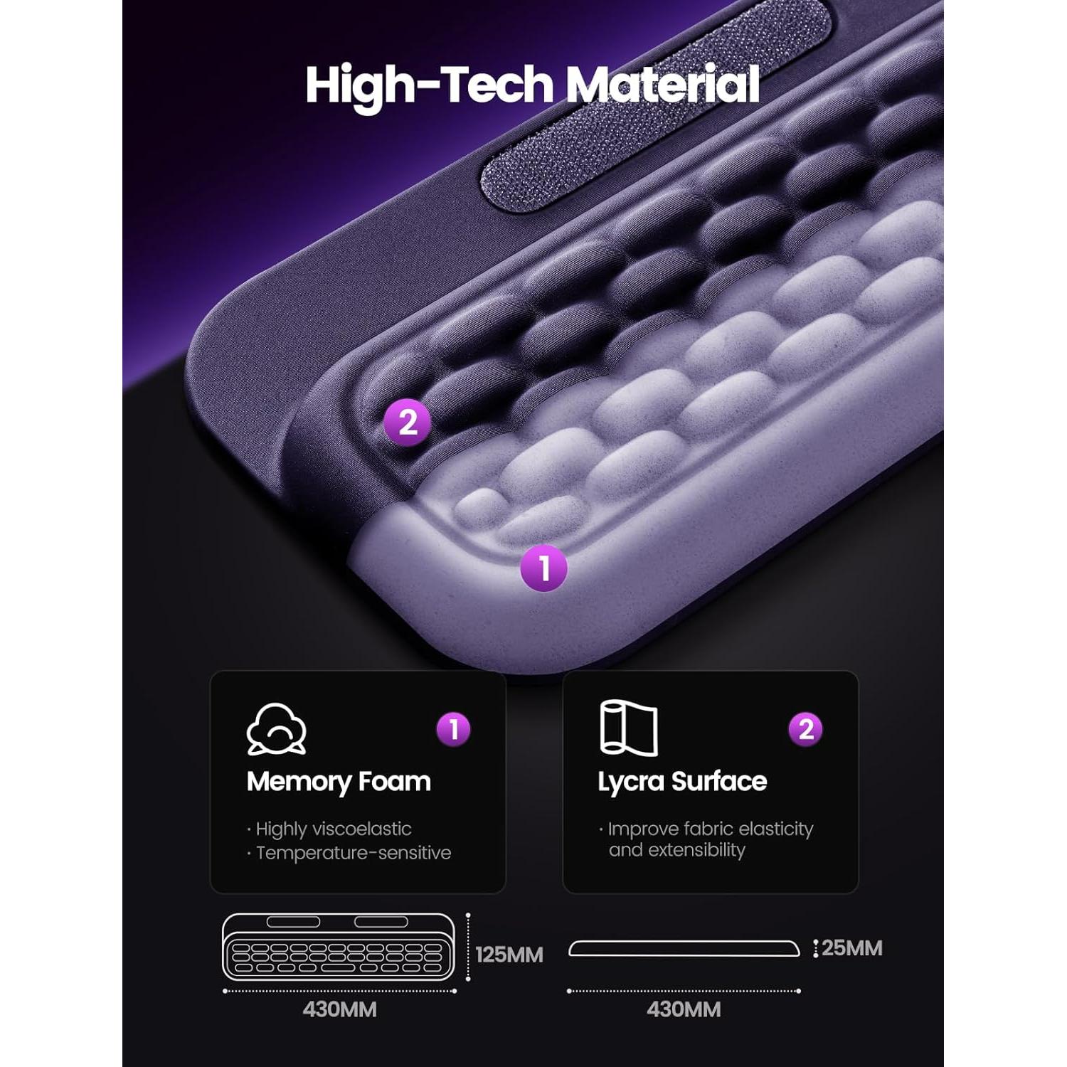 Reposamuñecas Vaydeer Ergonómico para Teclado Mecánico Negro