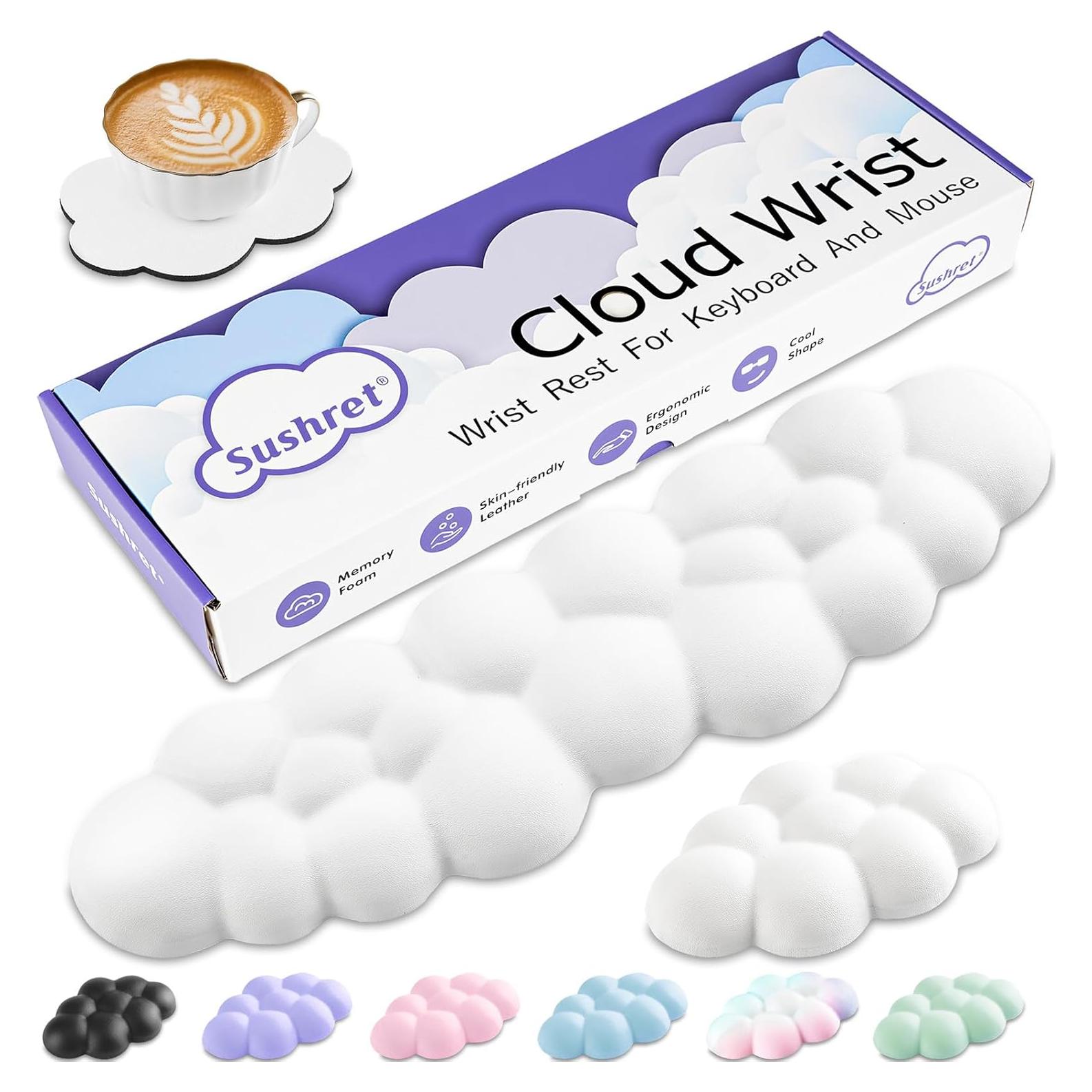 Reposamuñecas Ergonómico Sushret Nube para Teclado - Blanco