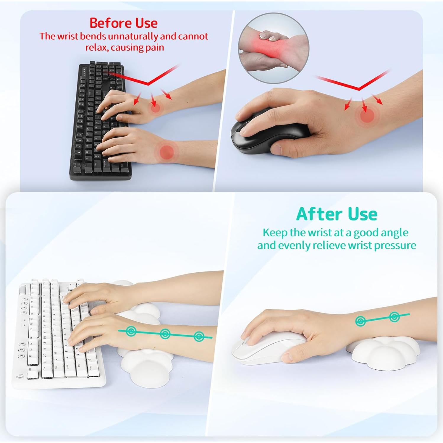 Reposamuñecas Ergonómico Sushret Nube para Teclado - Blanco