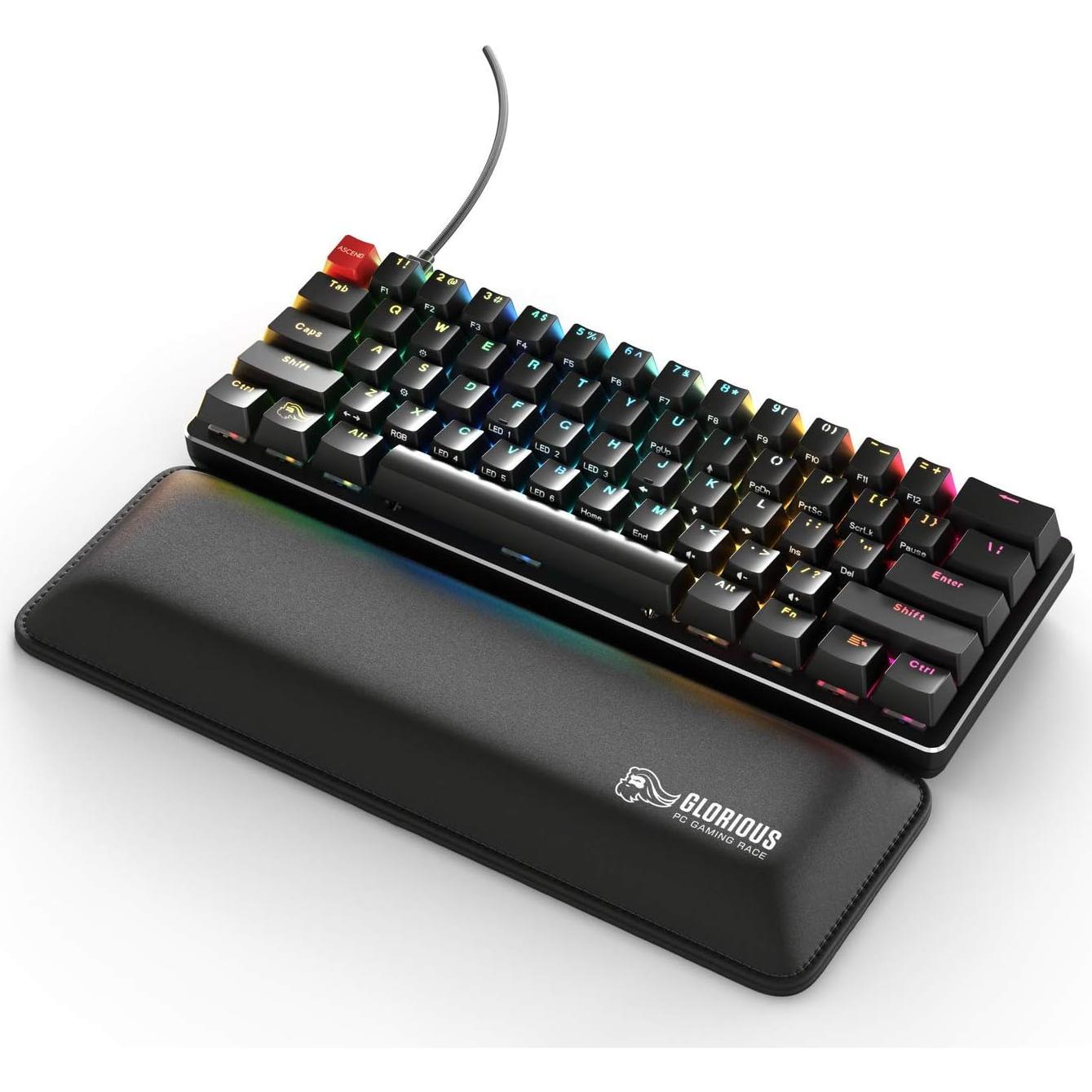 Reposamuñecas Ergonómico Glorious GWR-75 Compacto Negro 30x10 cm