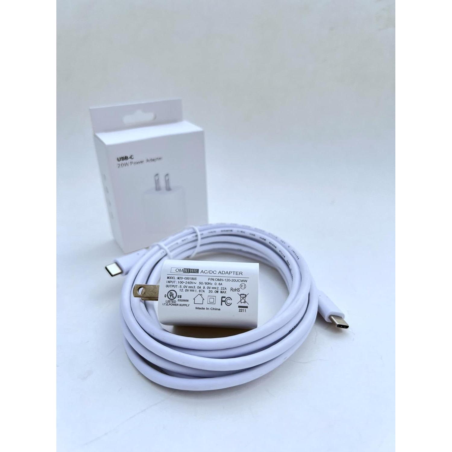 Cargador de Pared OMNIHIL 20W + Cable USB-C 3.05m para Altavoz Bluetooth
