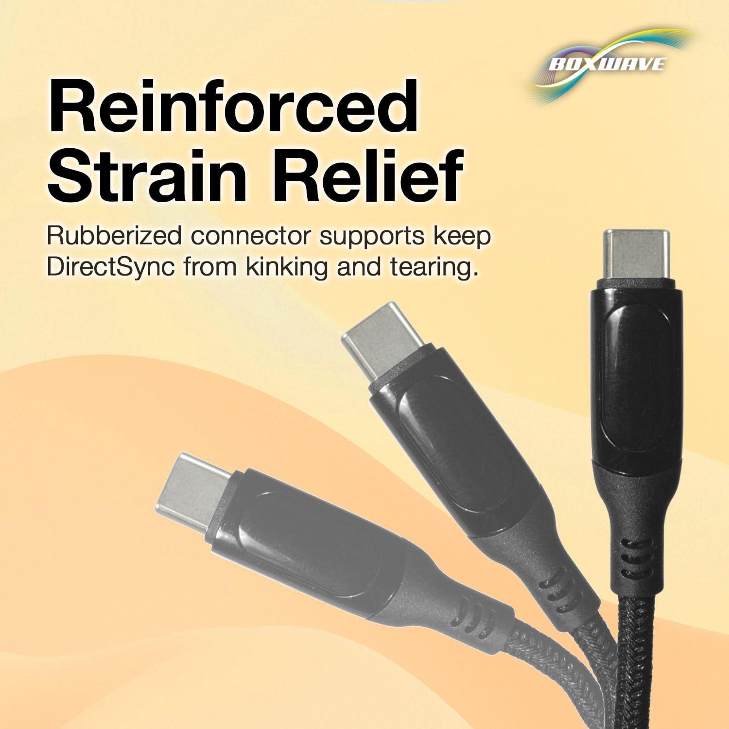 Cable Compatible with Tribit StormBox Flow - PowerDisplay PD Cable (6ft) - USB-C to USB-C (100W), LED Wattage Info Extra Long Braided Nylon - Jet Black