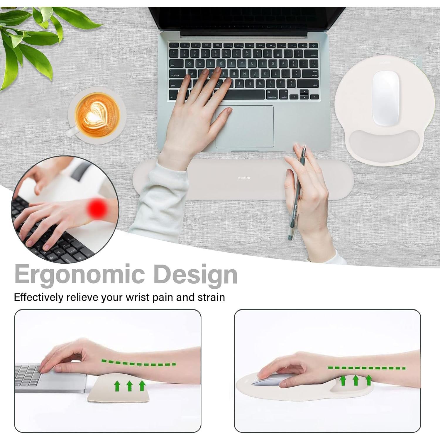 Soporte Reposamuñecas Ergonomico Mosiso Gris Piedra