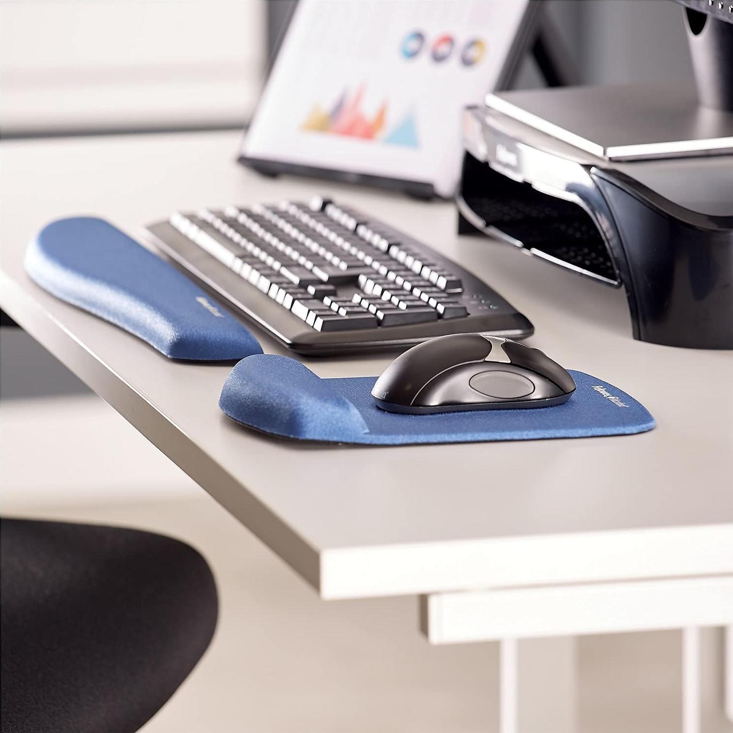 Reposamuñecas Ergonómico Fellowes PlushTouch FoamFusion Azul