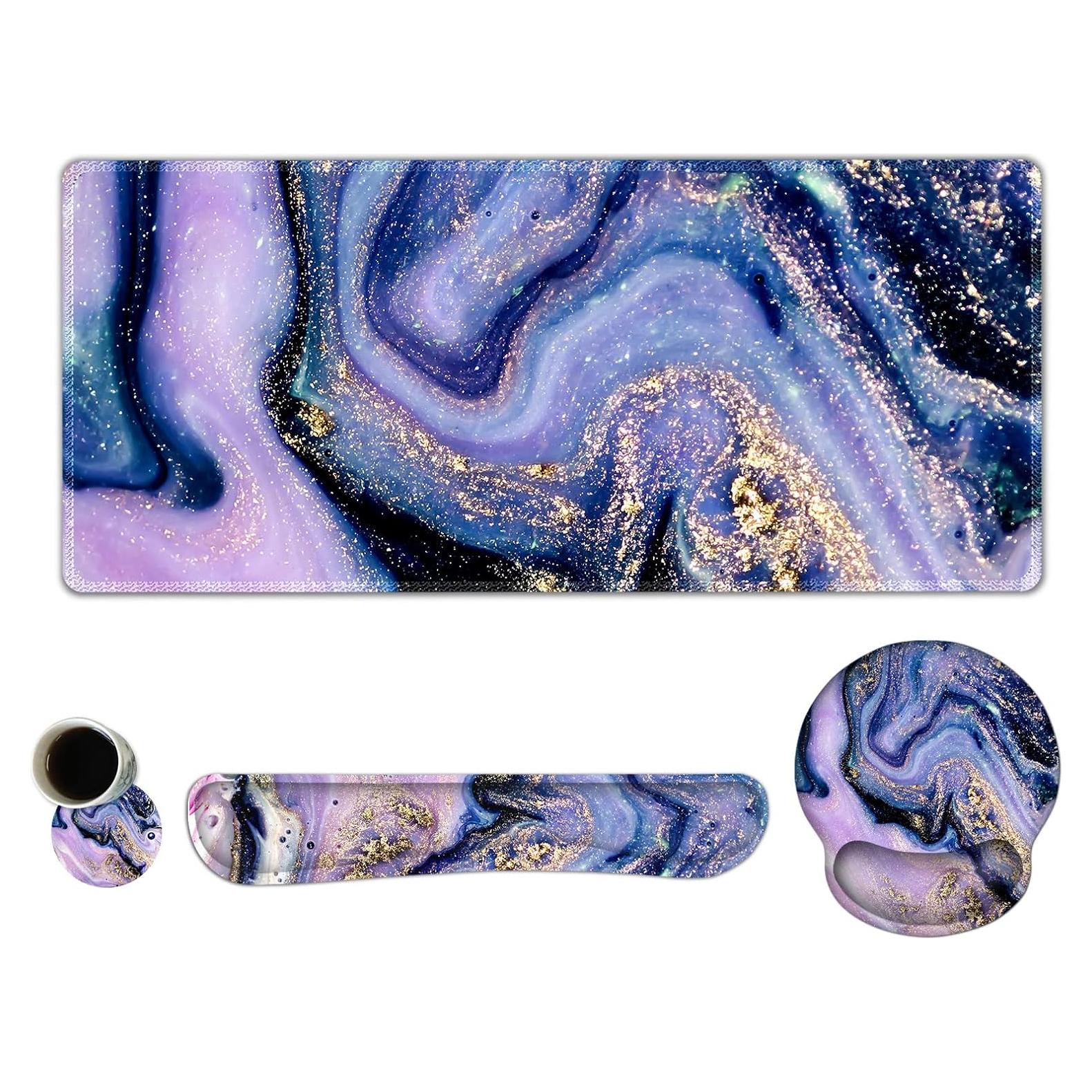 Alfombrilla de Ratón Ergonómica ArtSo Mármol Púrpura 4 en 1