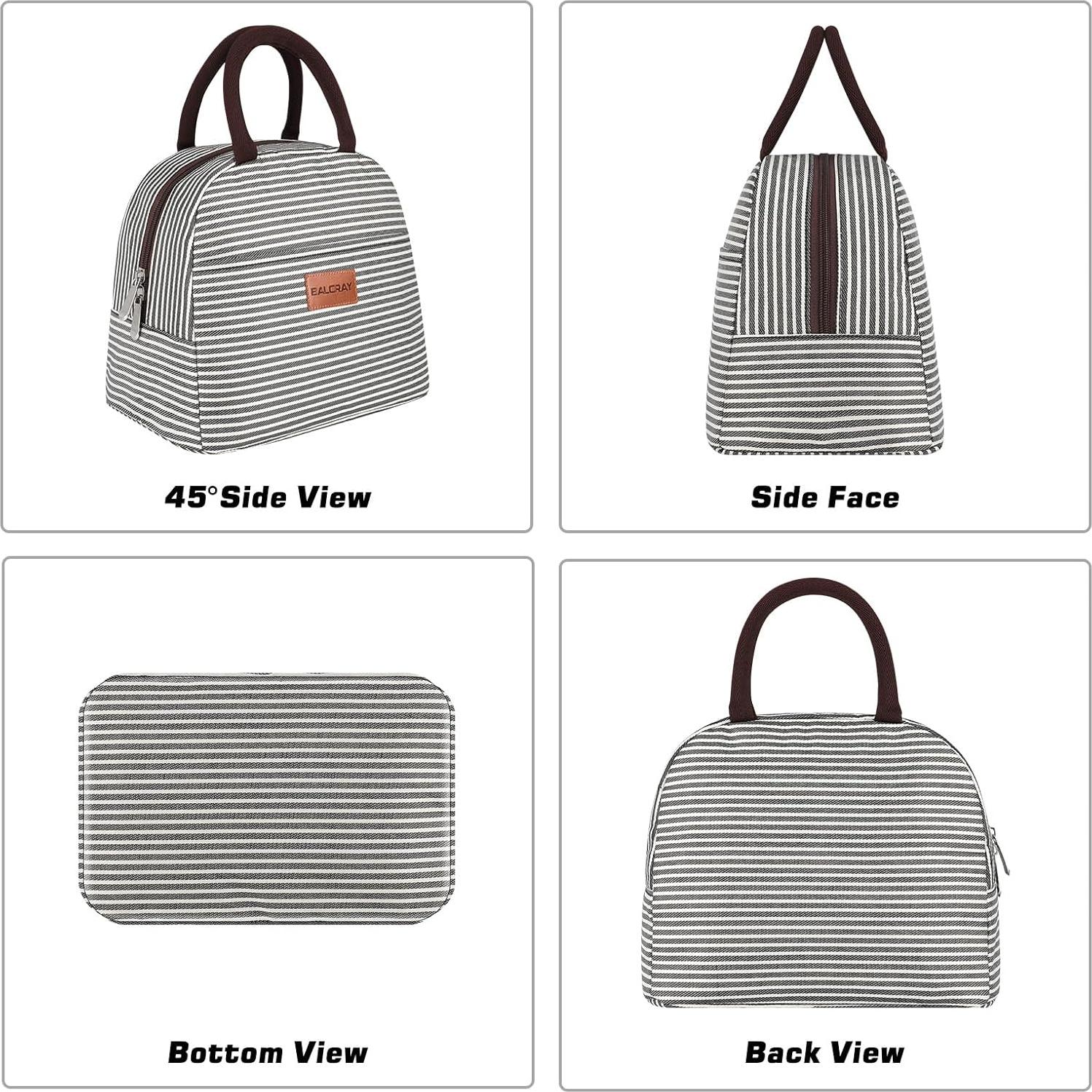 Bolsa de Almuerzo Aislada BALORAY Rayas Blancas y Negras 9L