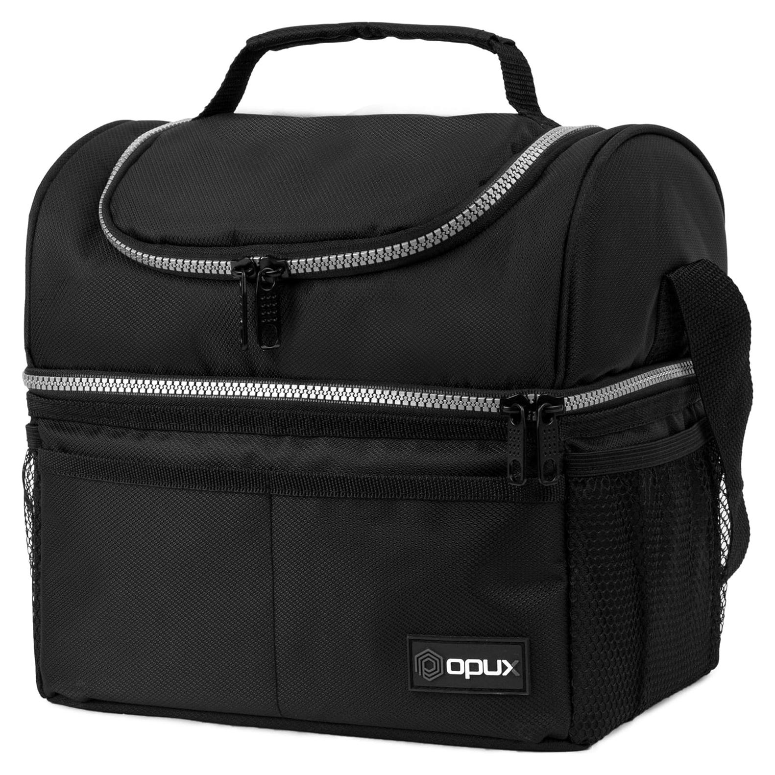 Caja de Almuerzo Aislada OPUX Doble Piso 12L Negra