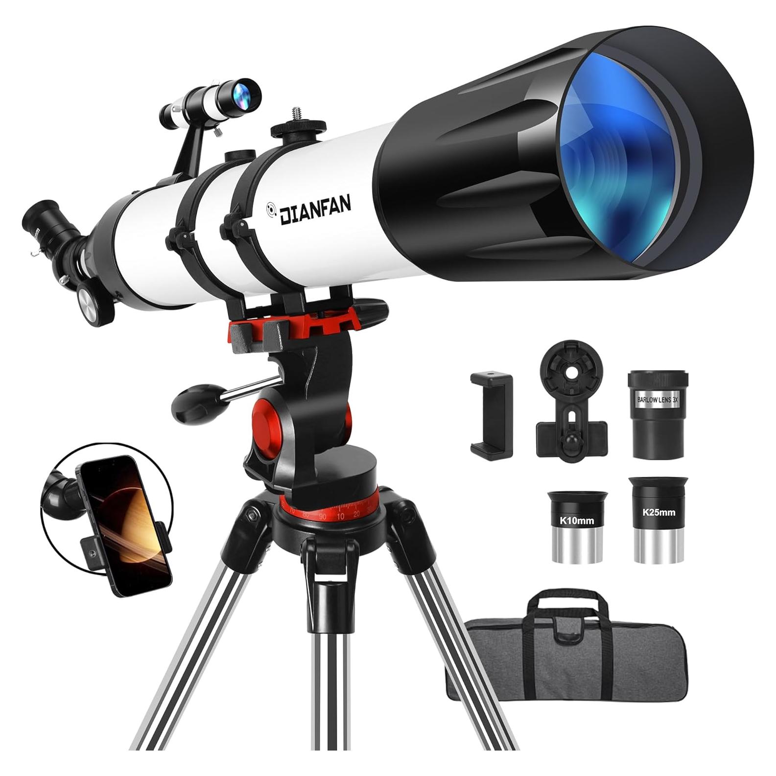 Telescopio Astronómico Dianfan 90mm 800mm Refractor Portátil