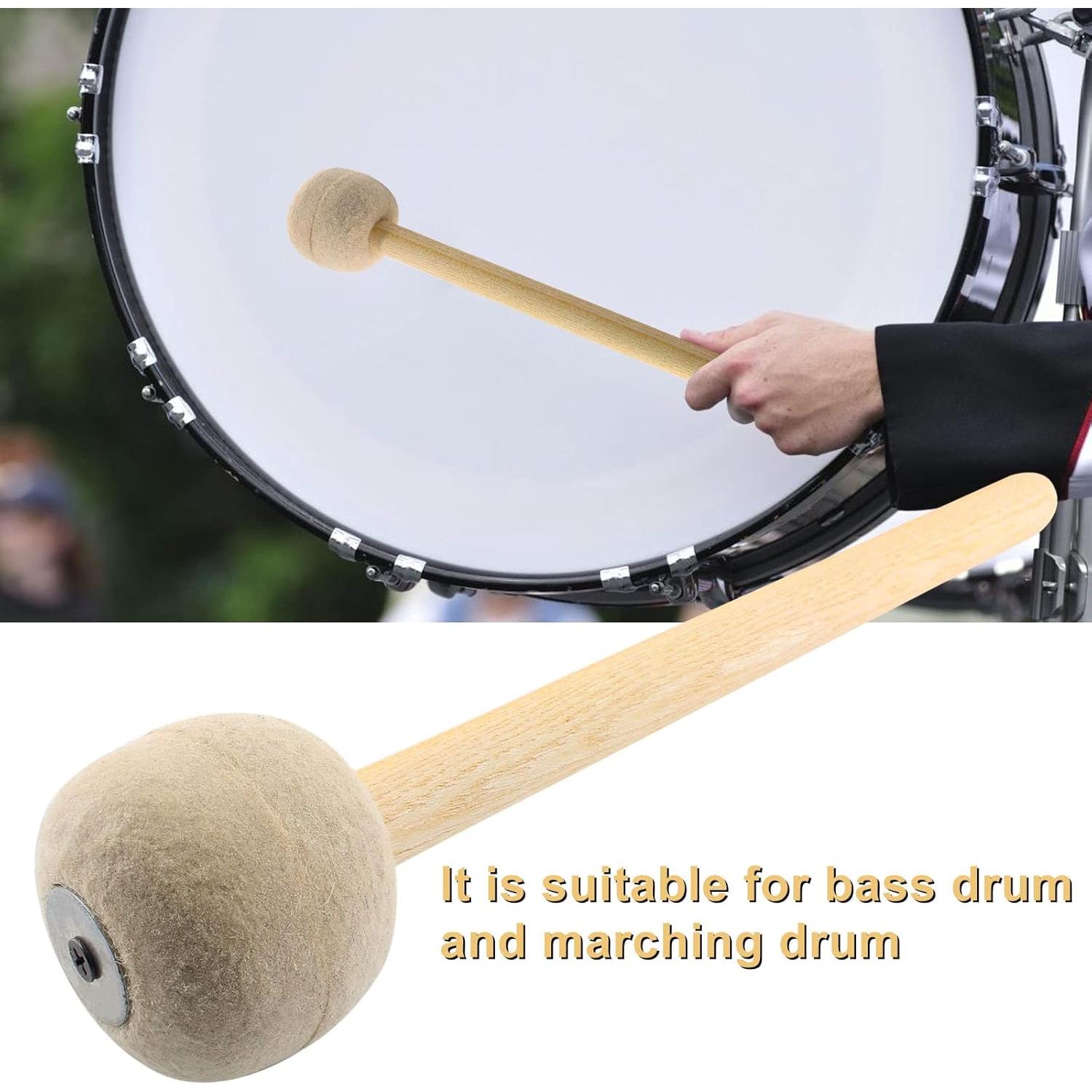 Mallet de Tambor Jiozermi 33.5 cm Fieltro de Lana Beige