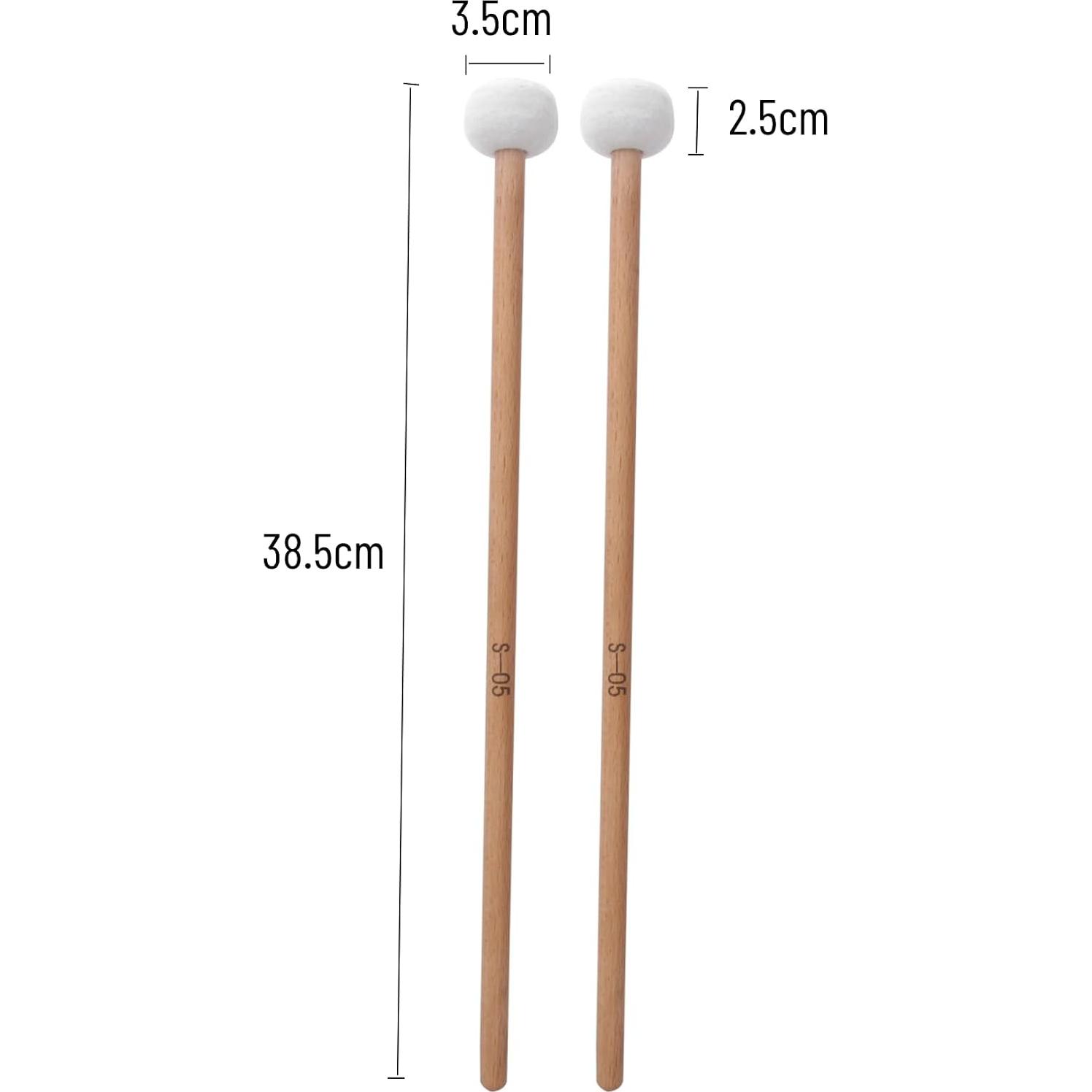 Baquetas de Tímpano de Fieltro LiebeWH 2 Pcs 38x7.6 cm
