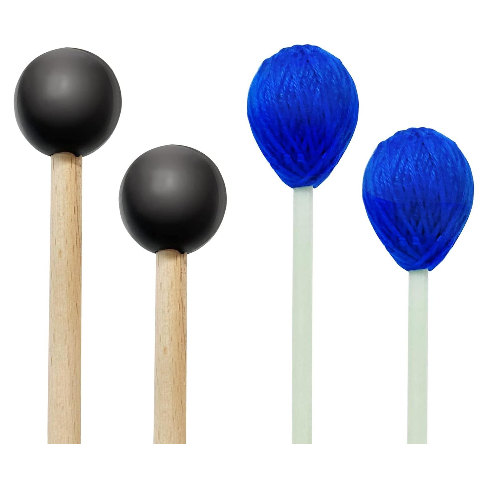 2 Pares de Mallets de Marimba YZNlife Hilo Duro y Caucho