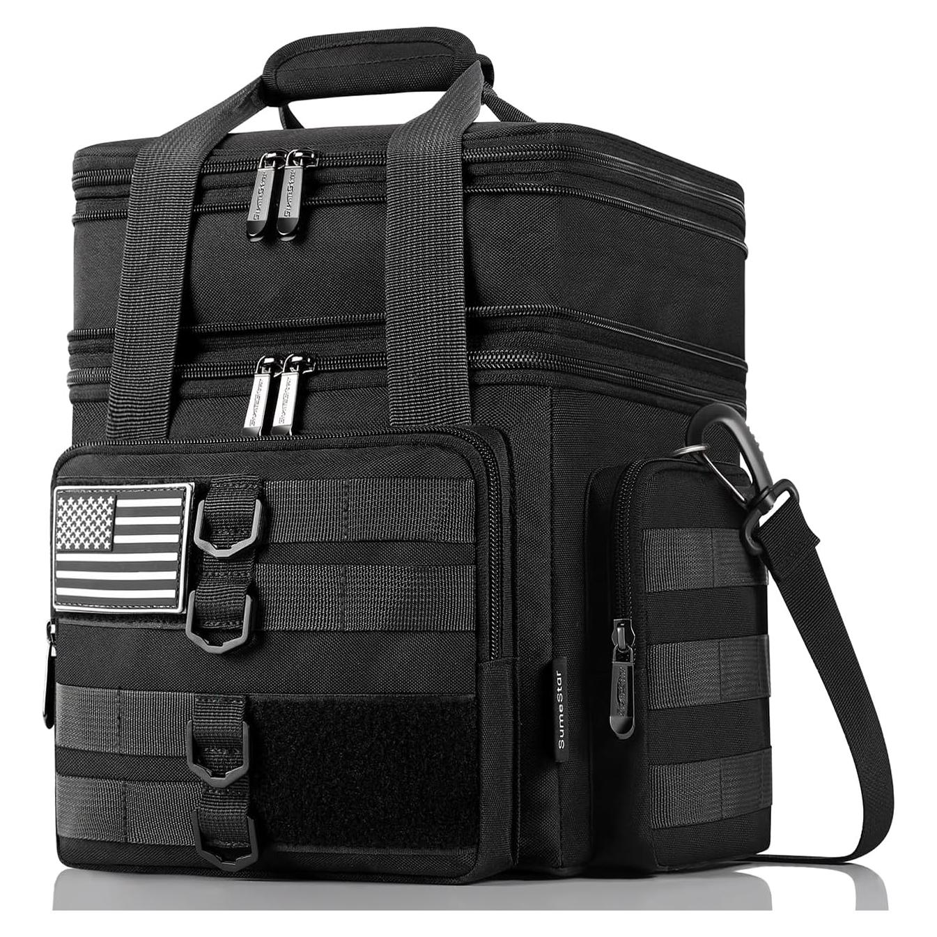 Bolsa de Almuerzo Táctica SumeStar 16.5L Negra Doble Compartimento