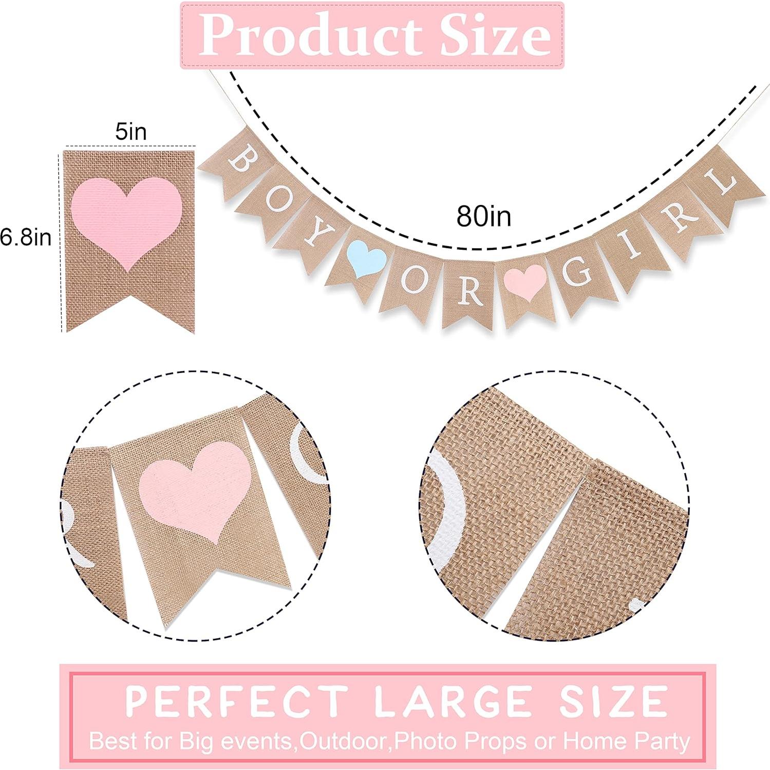 Banner de Arpillera WAWOO para Baby Shower 203 cm