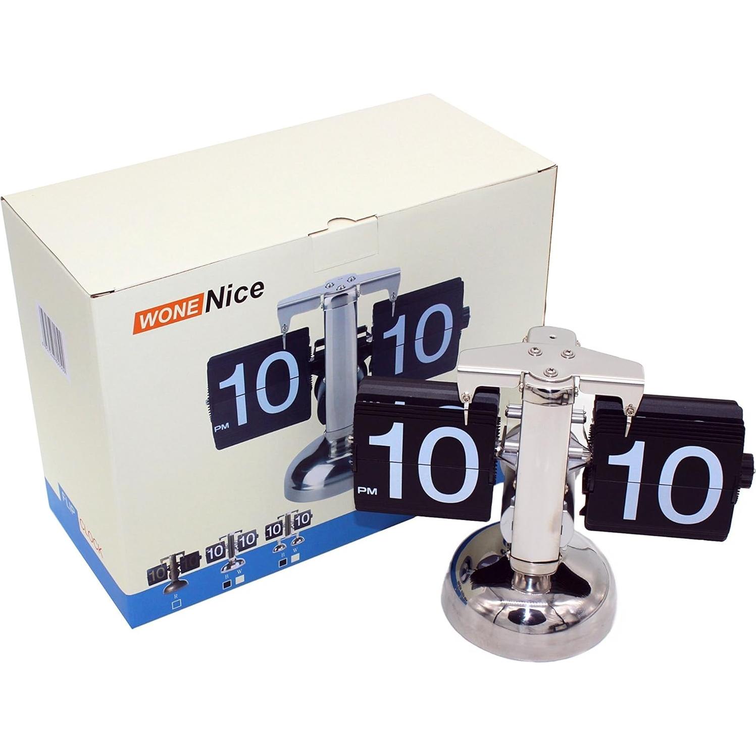 Reloj Digital Retro WoneNice con Caída - Negro, 16.5x20.5 cm