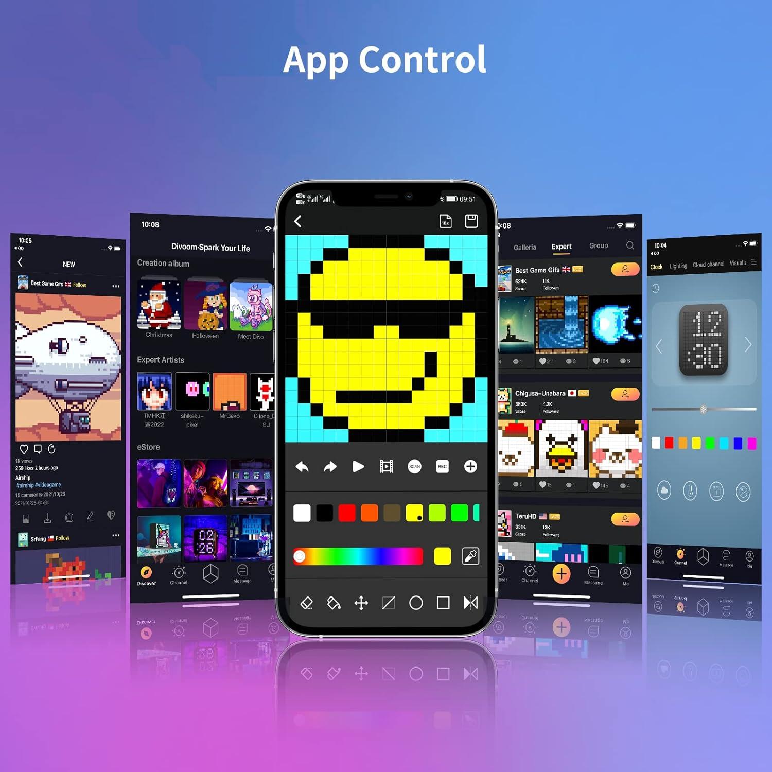 Panel LED Divoom Pixoo-16 RGB 16x16 para Escritorio