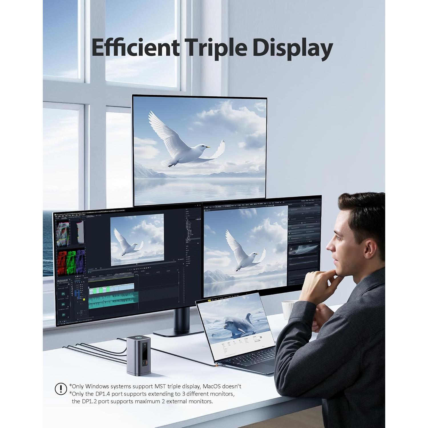 Baseus Estación de Acoplamiento 11 en 1 Triple Pantalla 4K