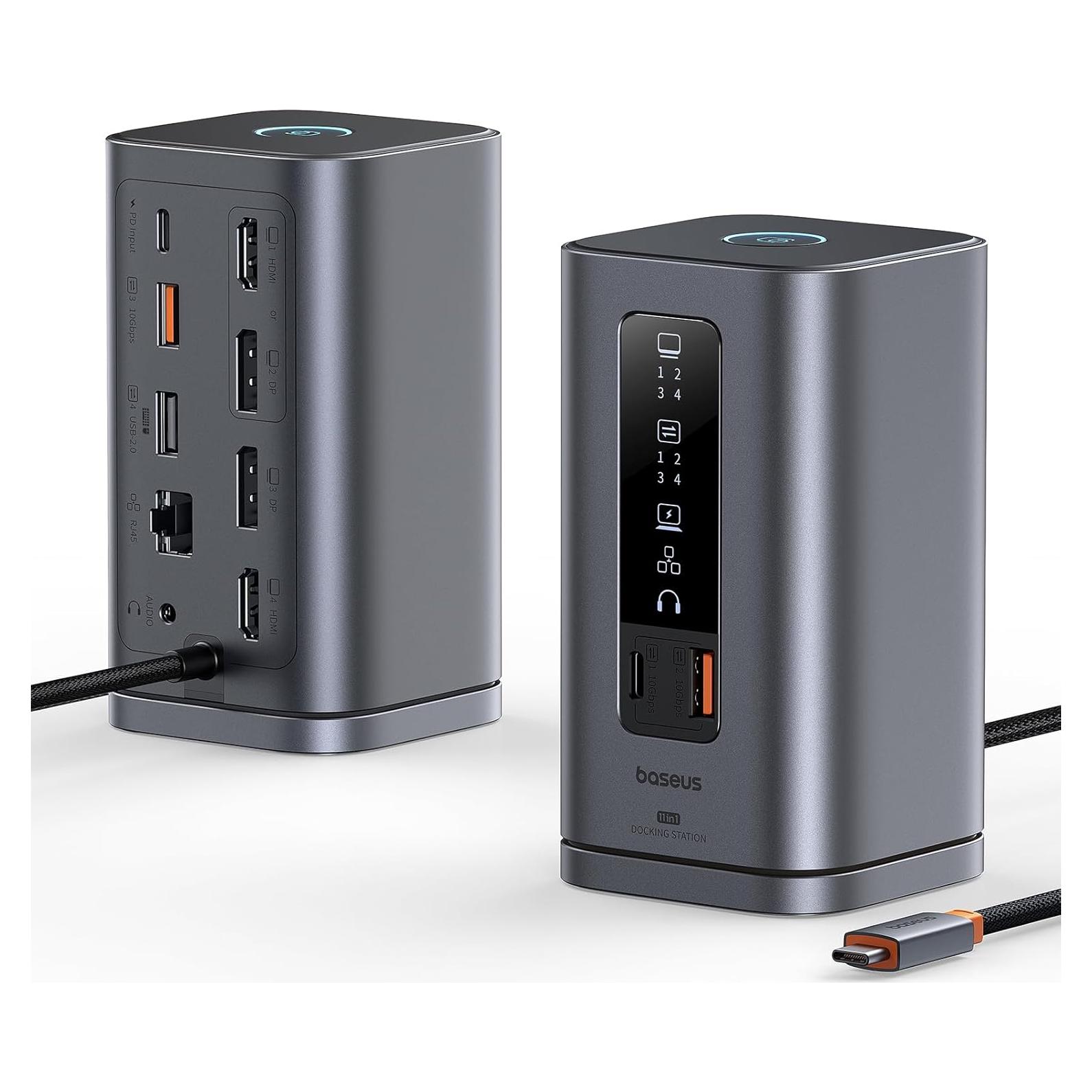 Baseus Estación de Acoplamiento 11 en 1 Triple Pantalla 4K