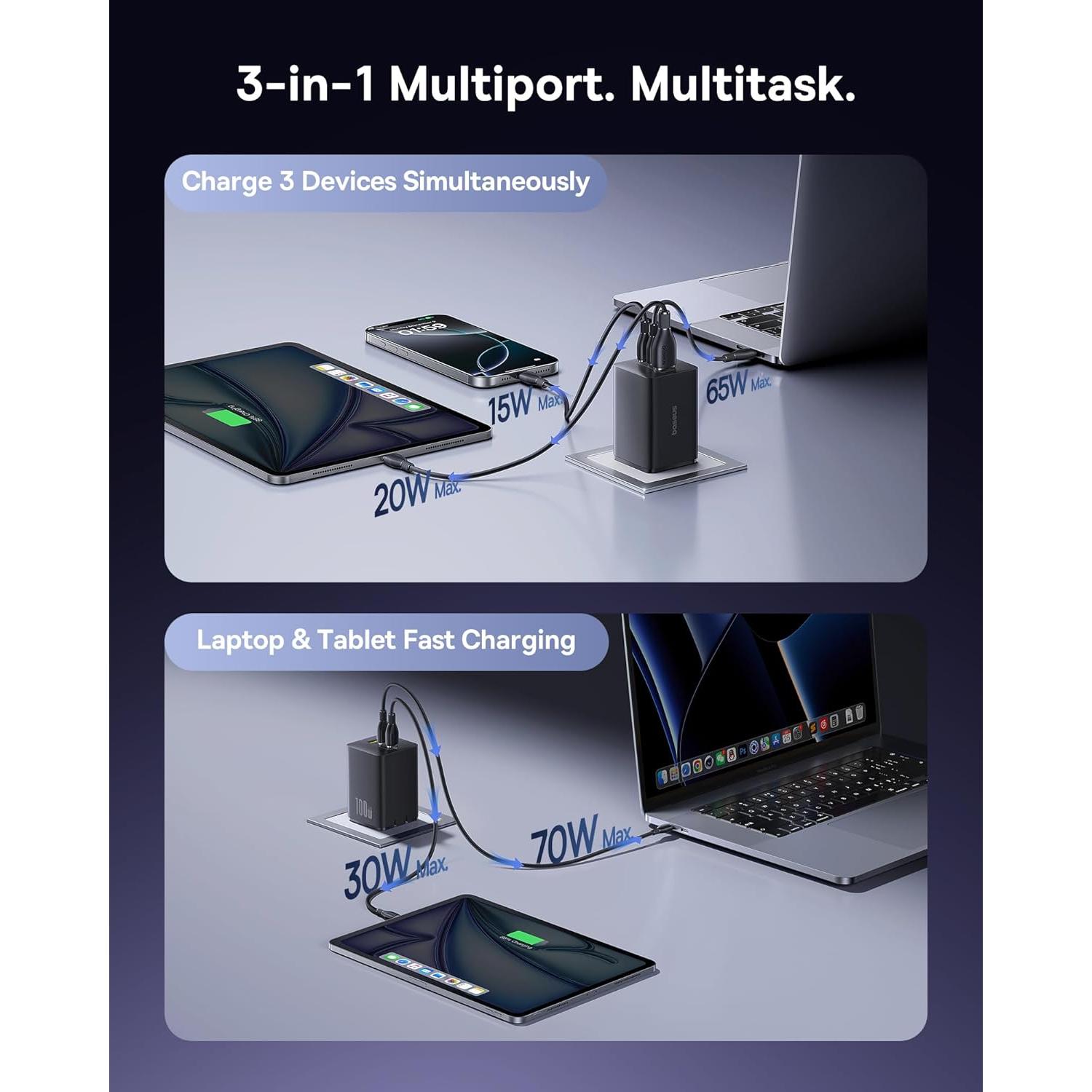 Baseus SpaceMate Estación de Acoplamiento + Cargador 100W