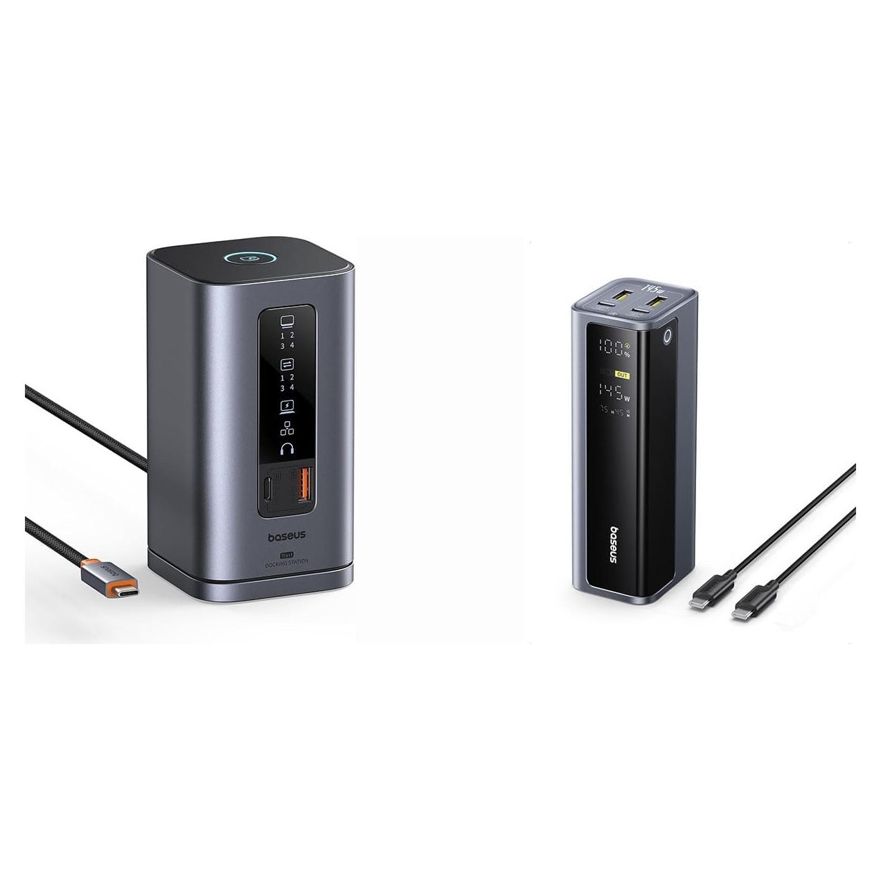 Baseus Estación de Acoplamiento 11 en 1 4K HDMI y DP + Batería 20800mAh