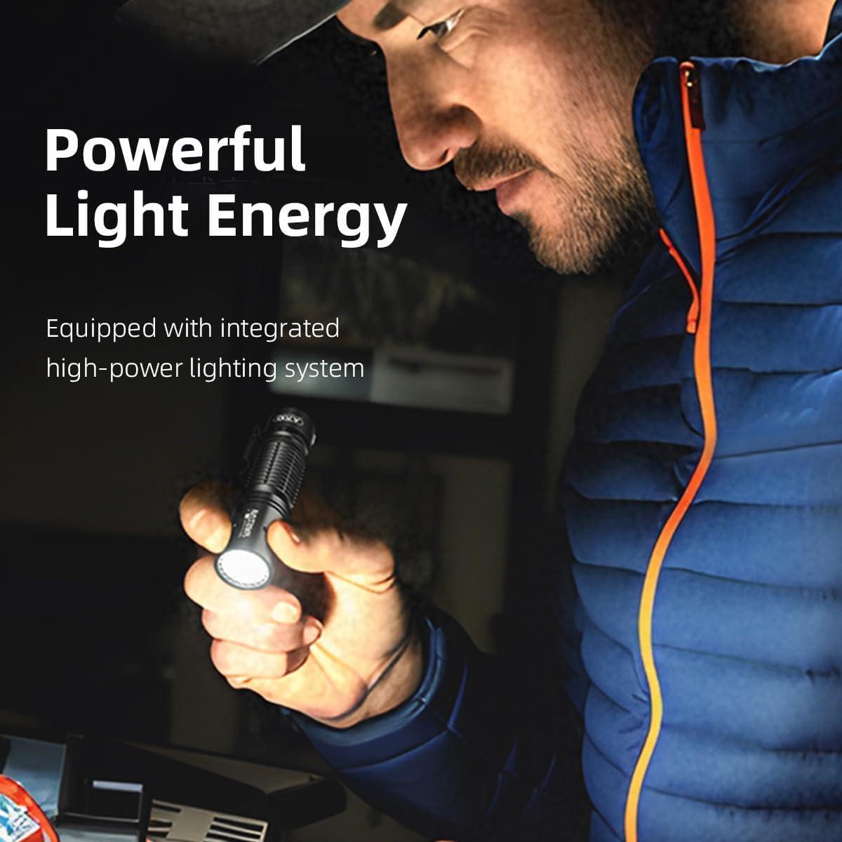 Mini Work Light, Small Flashlight Rechargeable, Pocket led Flashlight, Compact Flashlight, 700LM with Type-C Charging, LED Flashlight, for Work, Daily Use, Emergency, Night Walk