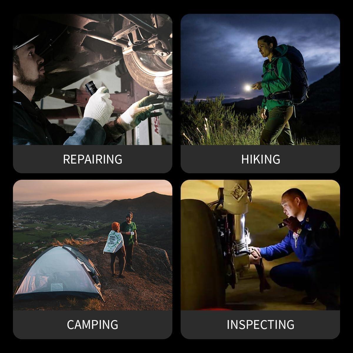 Mini Work Light, Small Flashlight Rechargeable, Pocket led Flashlight, Compact Flashlight, 700LM with Type-C Charging, LED Flashlight, for Work, Daily Use, Emergency, Night Walk