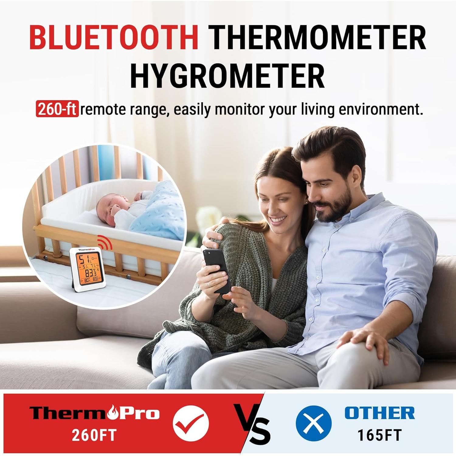 Termómetro Higrómetro ThermoPro TP350 Bluetooth Interior