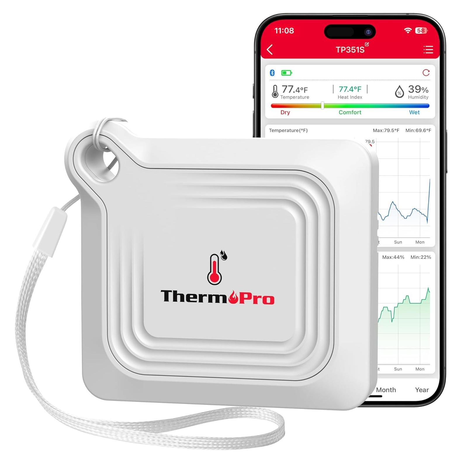 Termómetro e Higrómetro Bluetooth ThermoPro TP351 79.83m