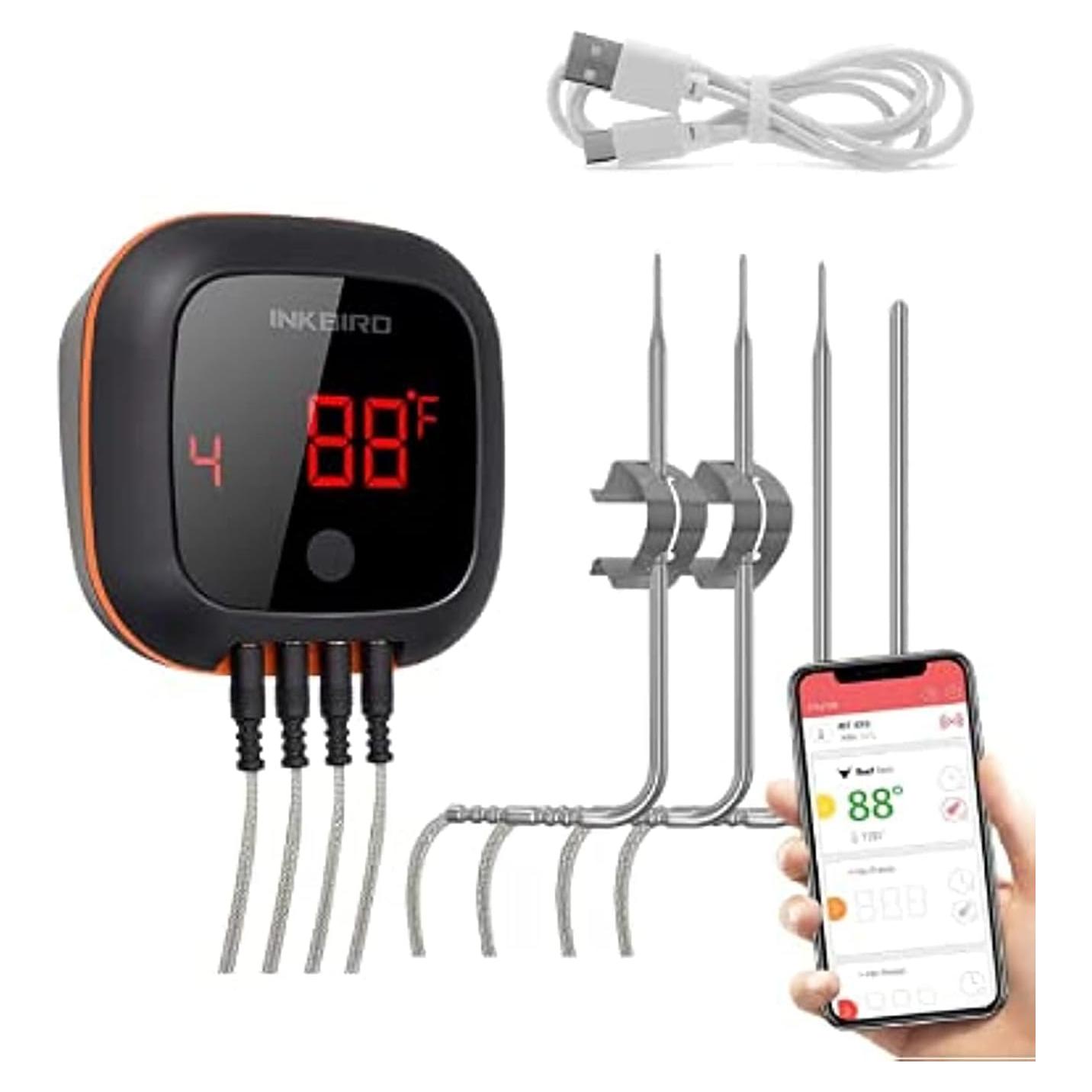 Termómetro Digital Inalámbrico Inkbird IBT-4XS 4 Probetas