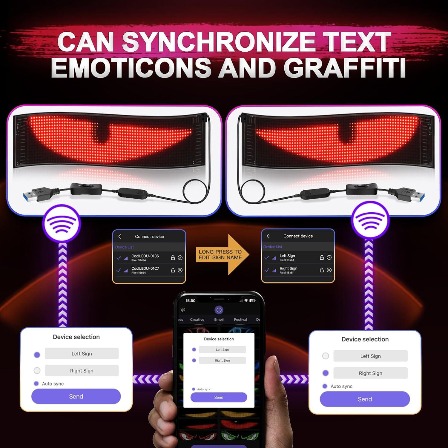 Señal LED Programable Rayhome AM0028 15x10 cm para Auto